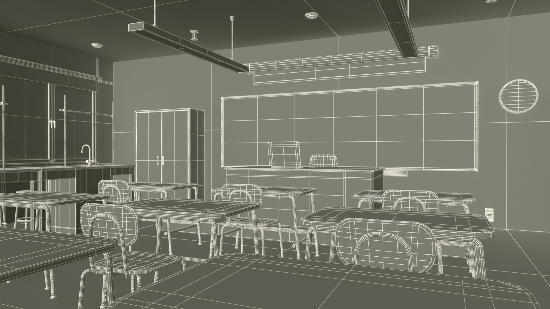 3D Modern School Laboratory Interior model