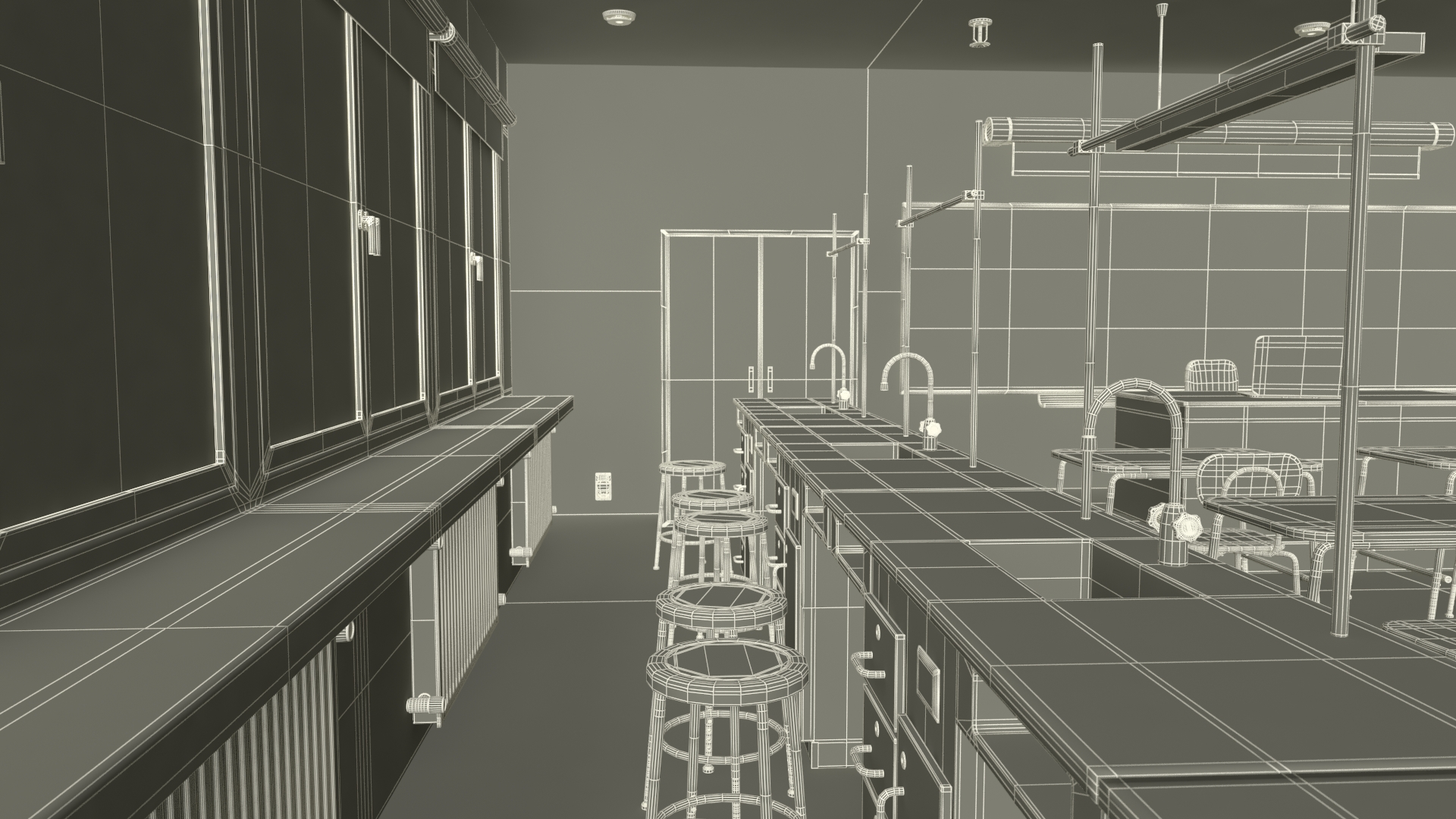 3D Modern School Laboratory Interior model