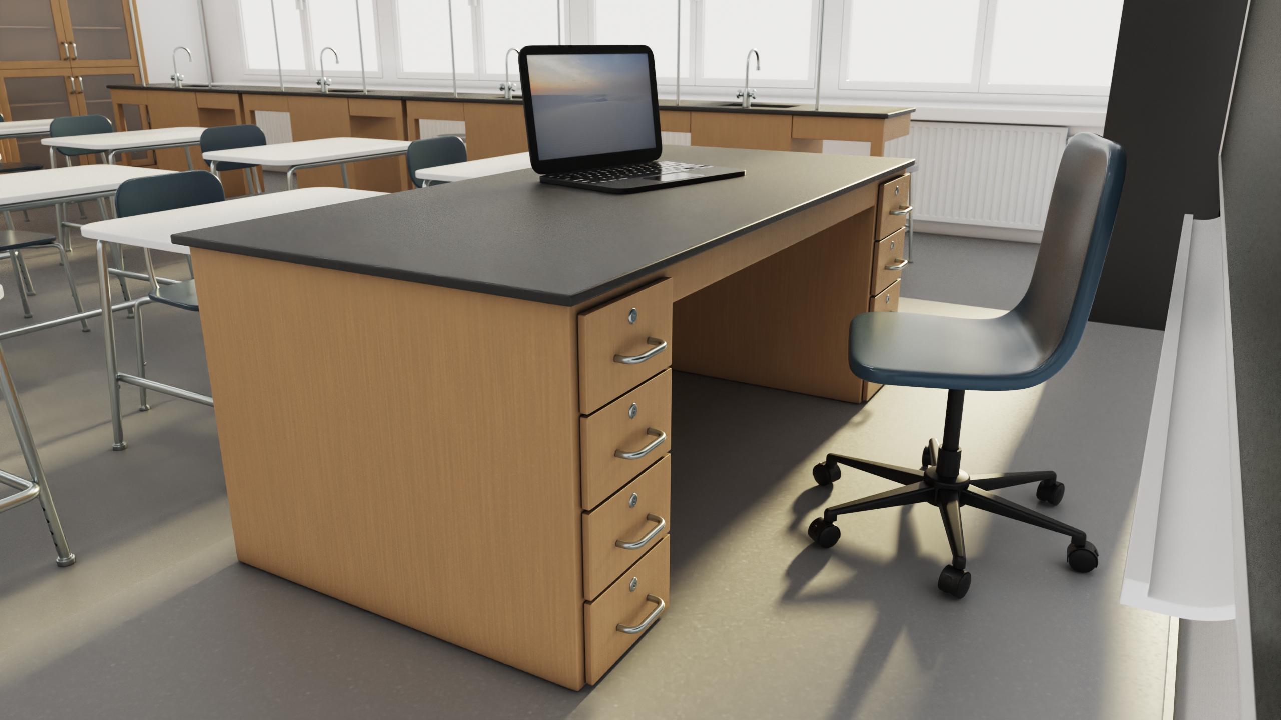 3D Modern School Laboratory Interior model