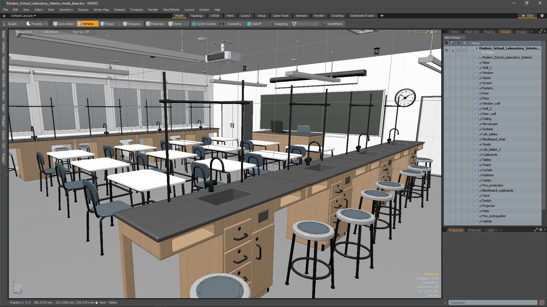 3D Modern School Laboratory Interior model