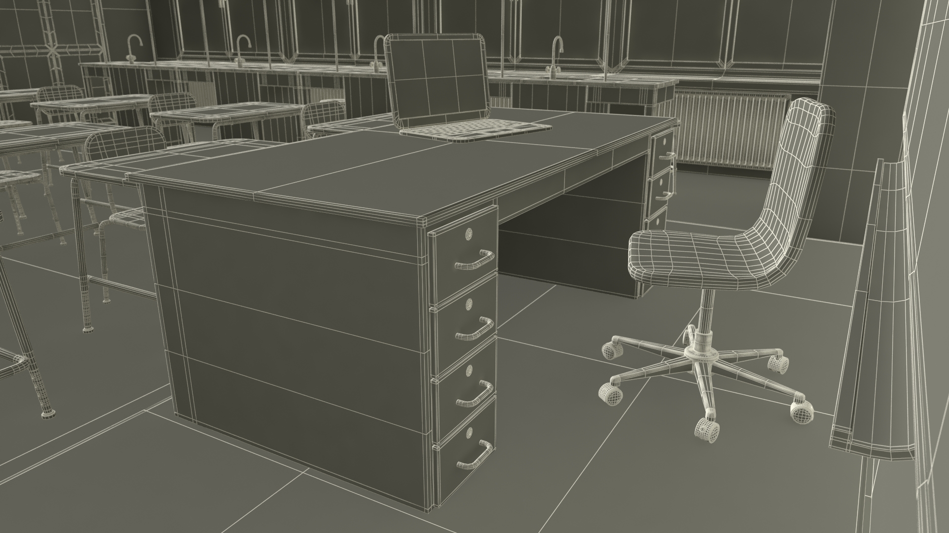 3D Modern School Laboratory Interior model