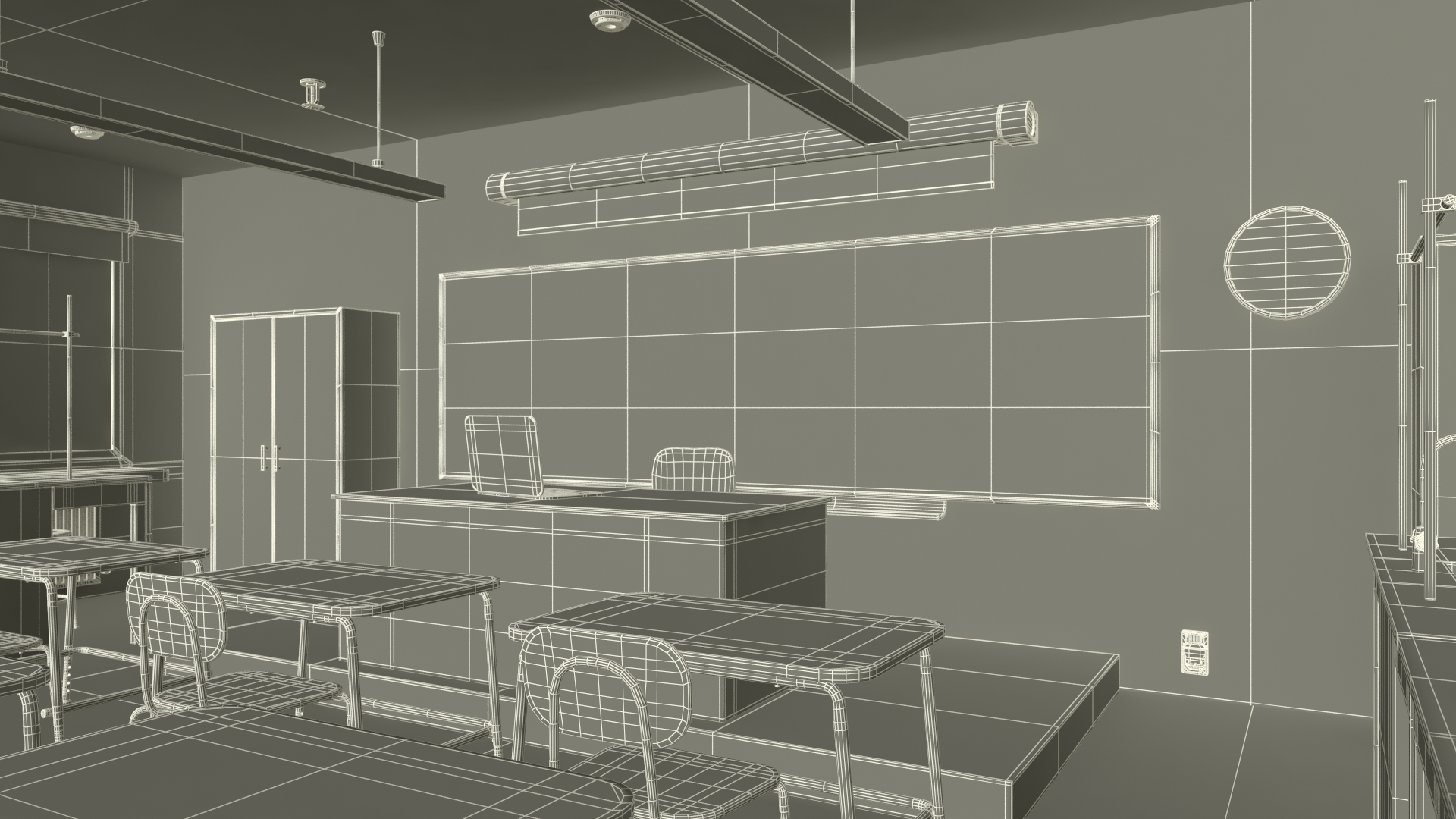 3D Modern School Laboratory Interior model