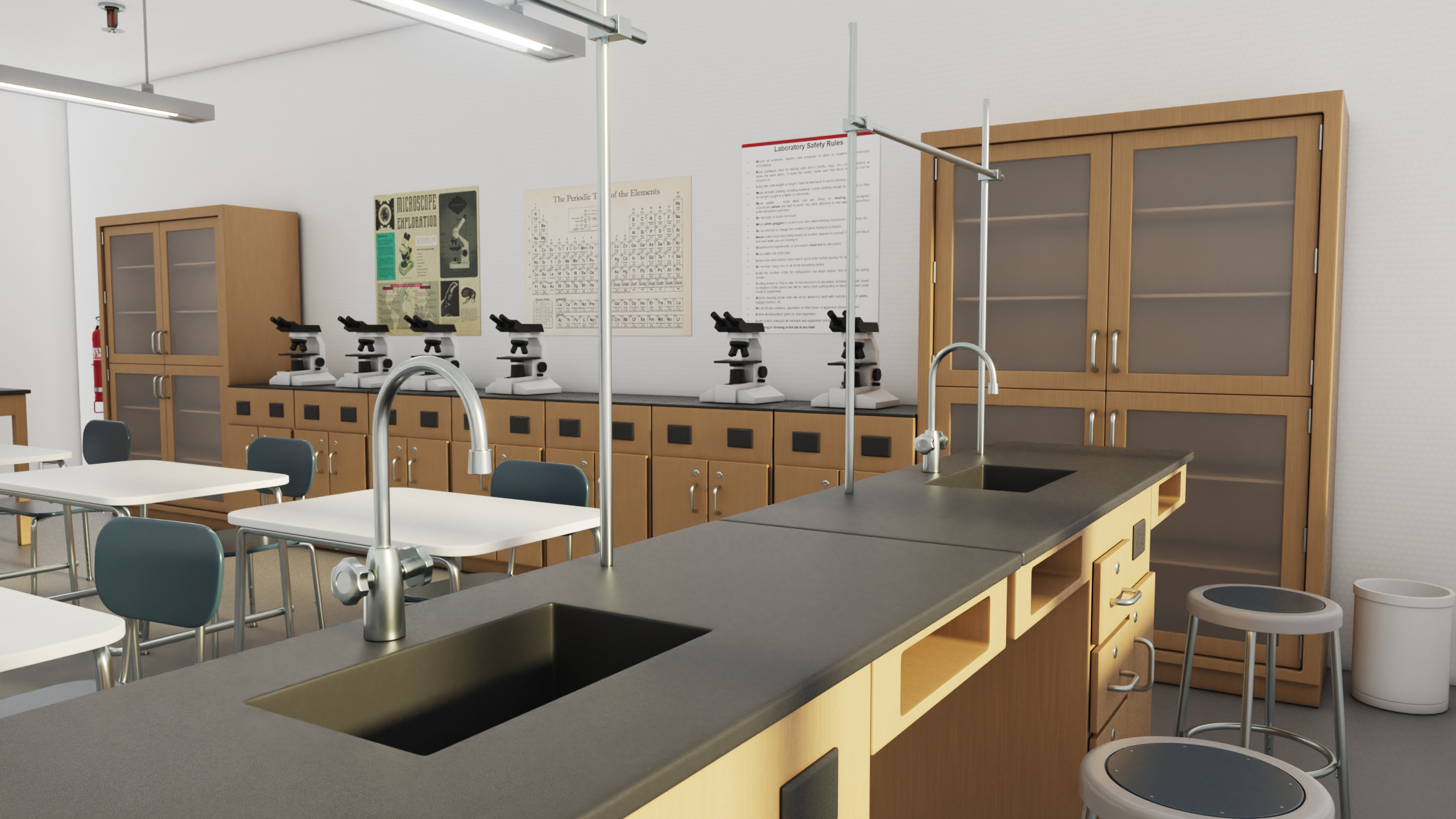 3D Modern School Laboratory Interior model