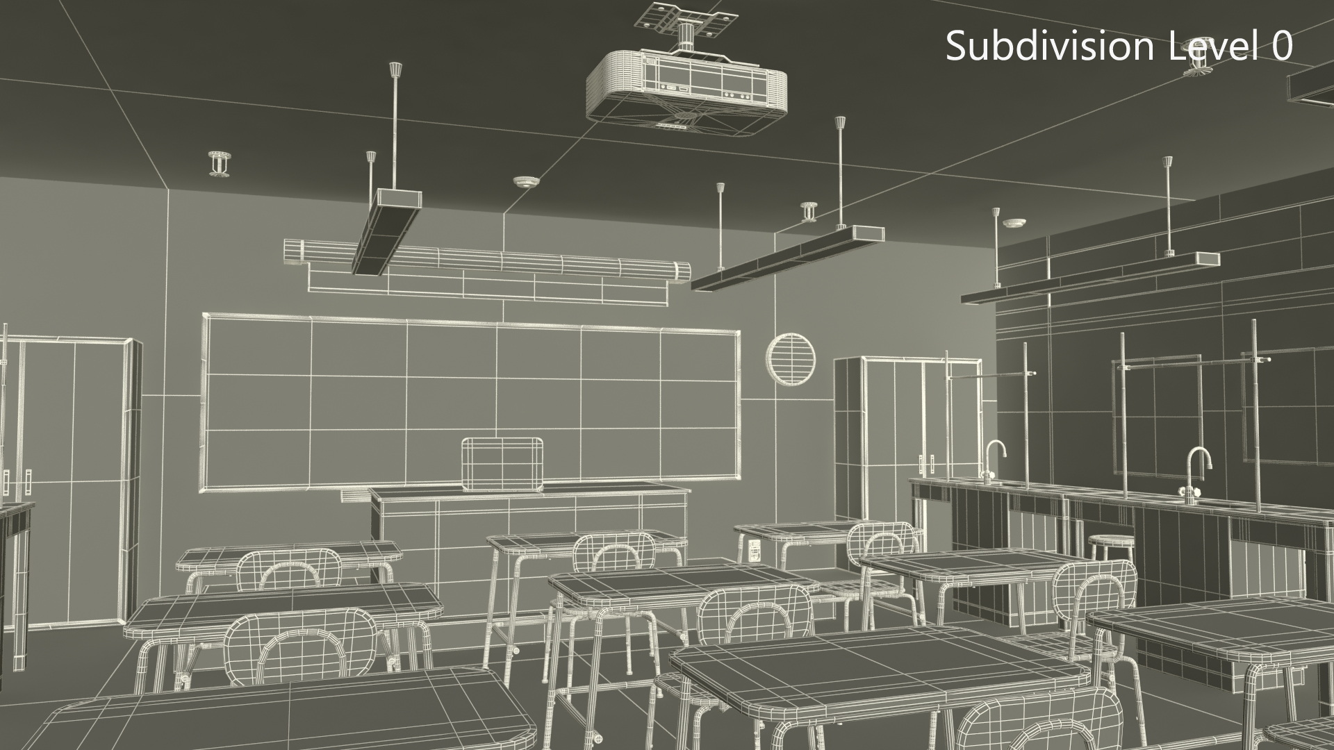 3D Modern School Laboratory Interior model