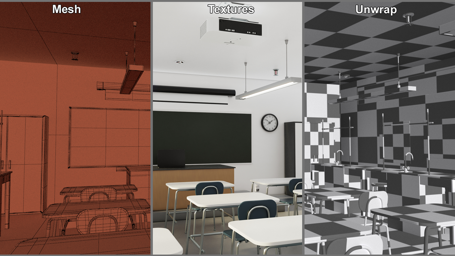 3D Modern School Laboratory Interior model
