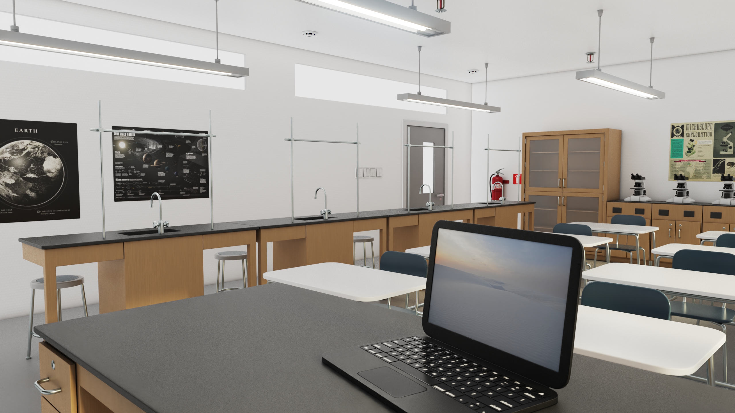 3D Modern School Laboratory Interior model