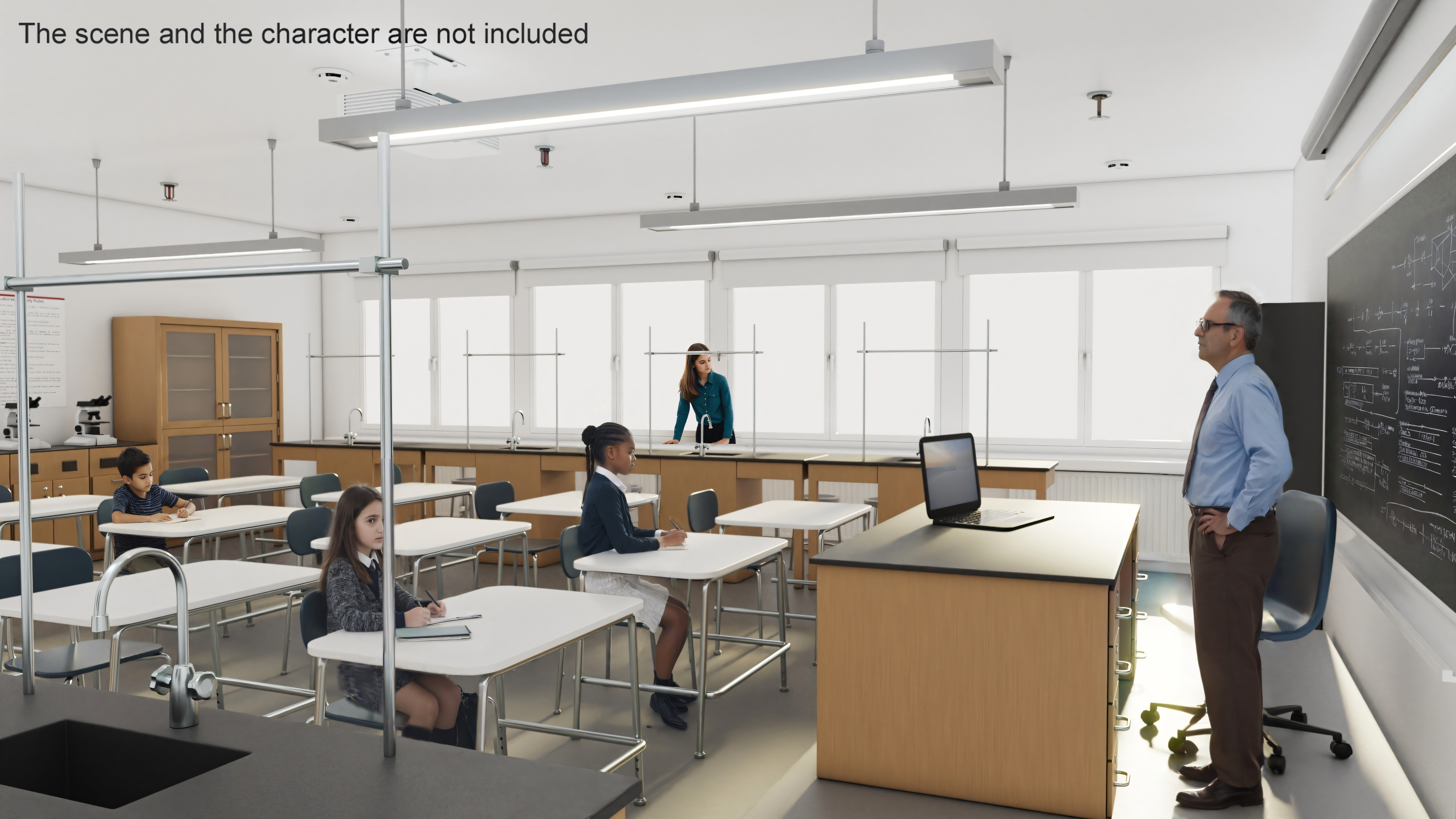 3D Modern School Laboratory Interior model