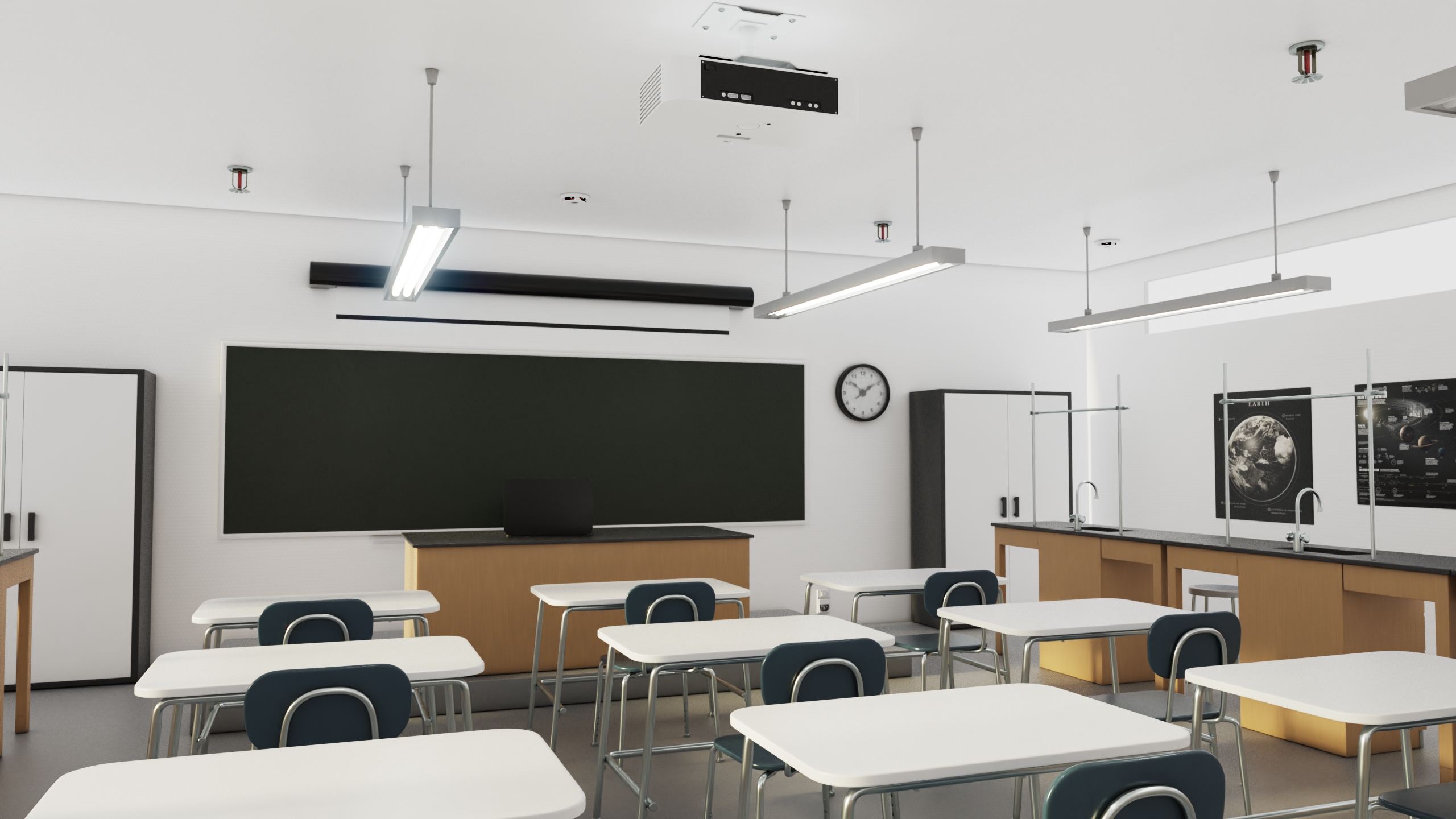 3D Modern School Laboratory Interior model