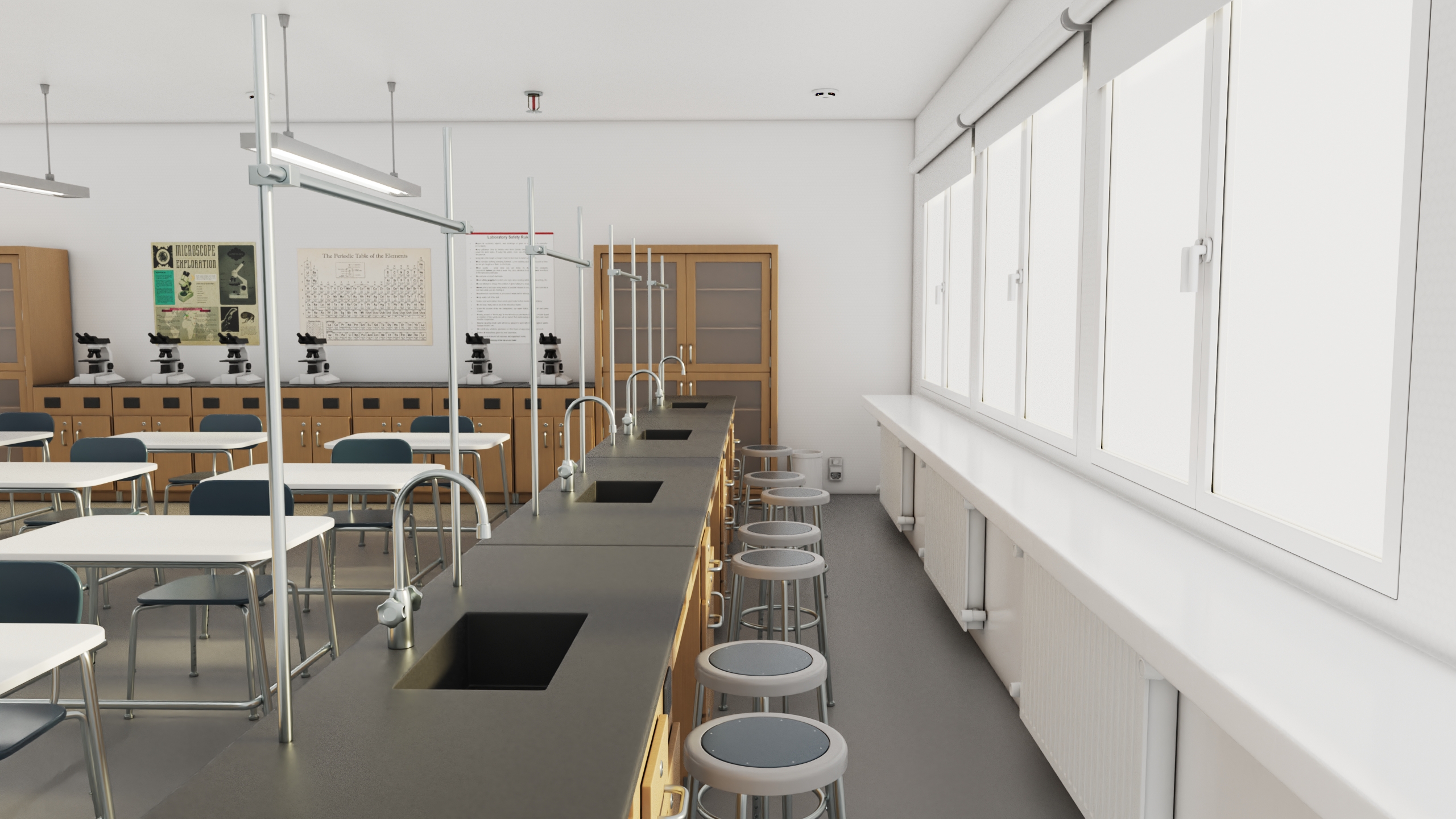 3D Modern School Laboratory Interior model
