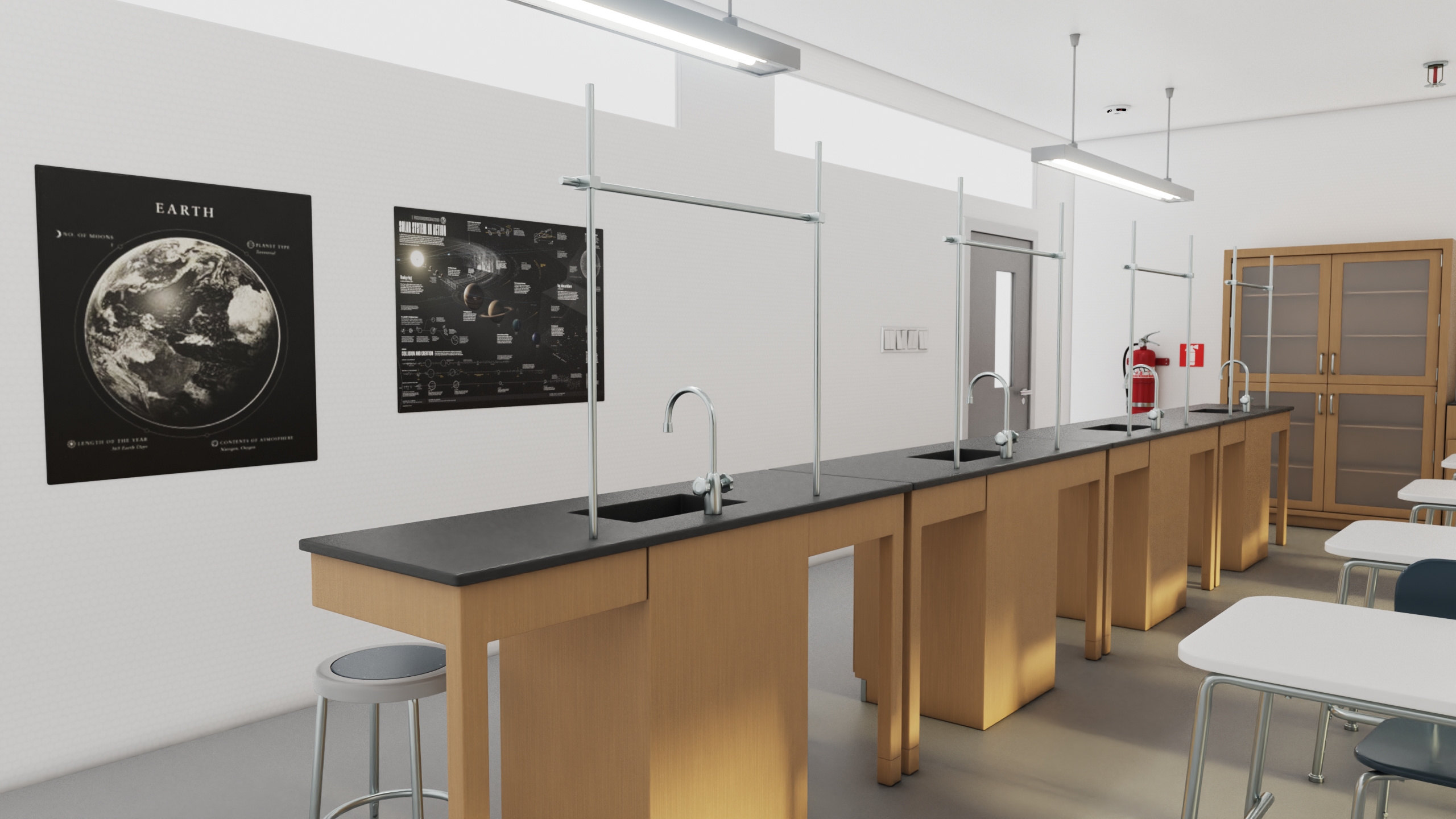 3D Modern School Laboratory Interior model