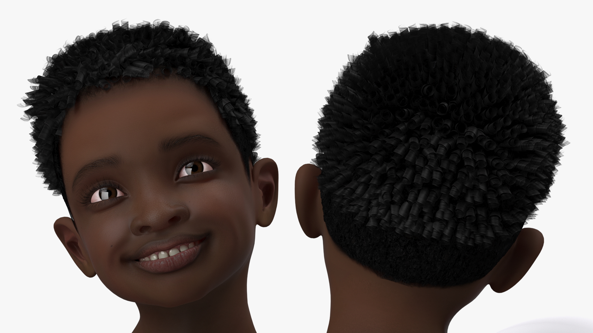 3D model Black Child Boy Holding Ball Beach Style