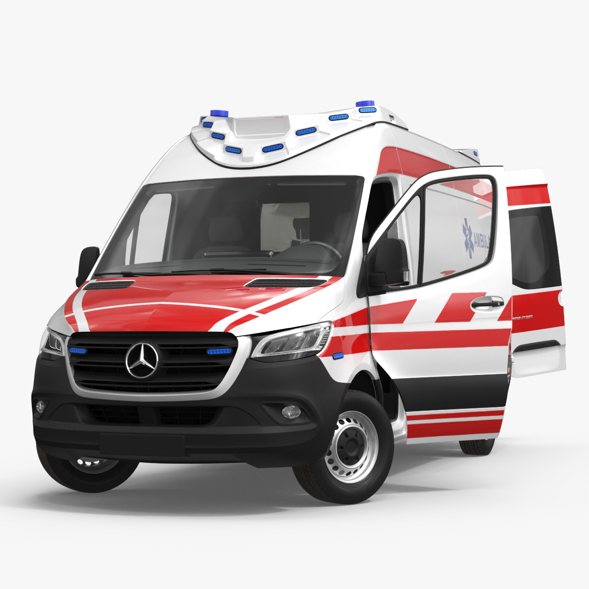 Mercedes Benz Sprinter Paramedic Ambulance Rigged Model