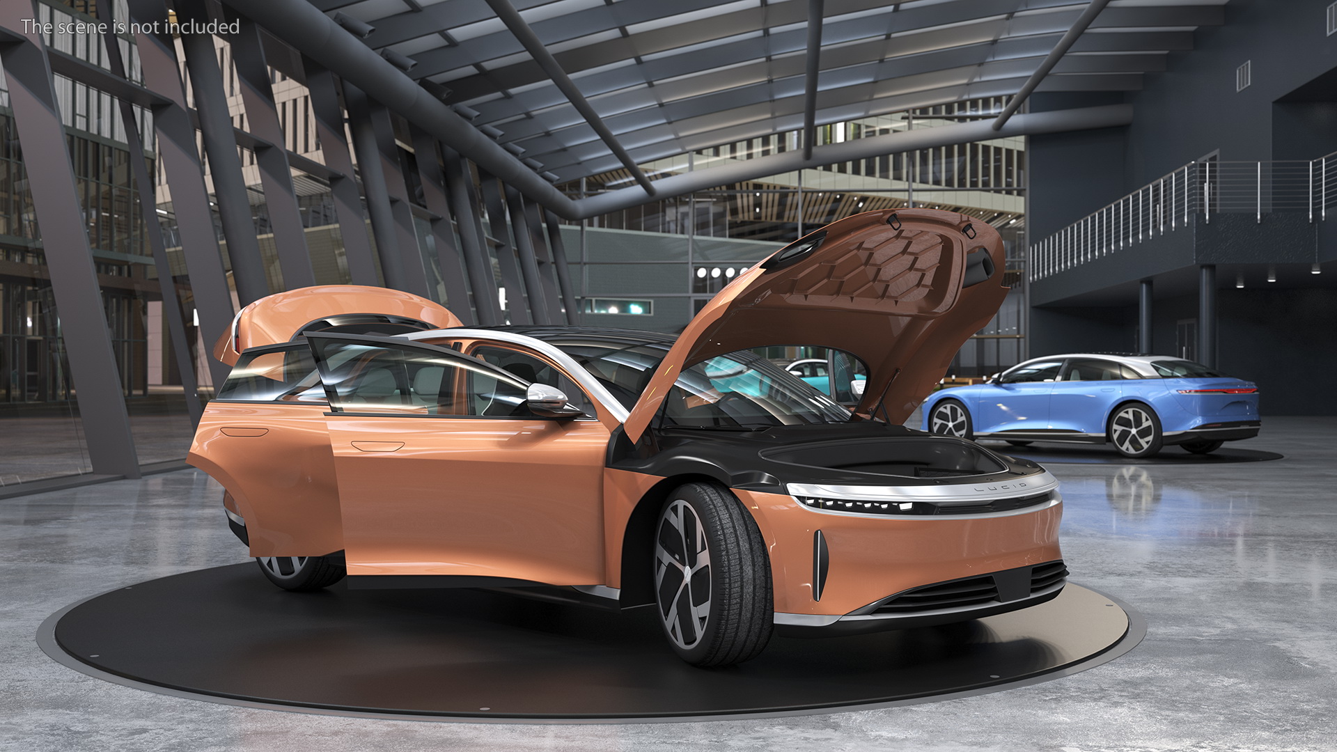 3D Lucid Air 2021 Electric Luxury Sedan Rigged model