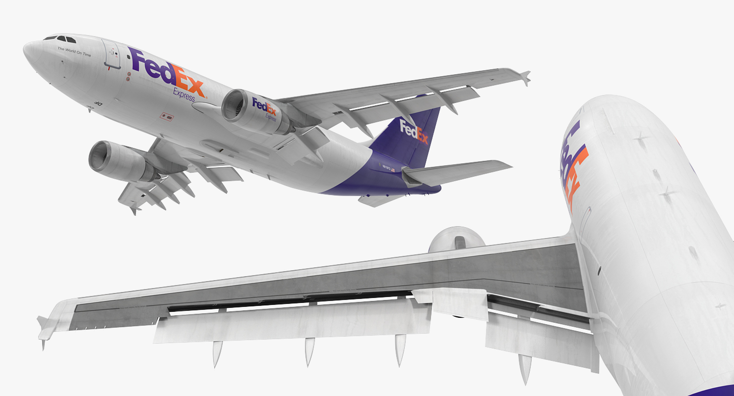 Airbus A310 300F Cargo Aircraft FedEx Rigged 3D model