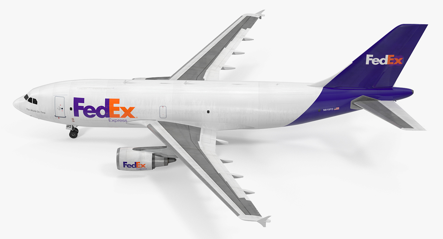 Airbus A310 300F Cargo Aircraft FedEx Rigged 3D model