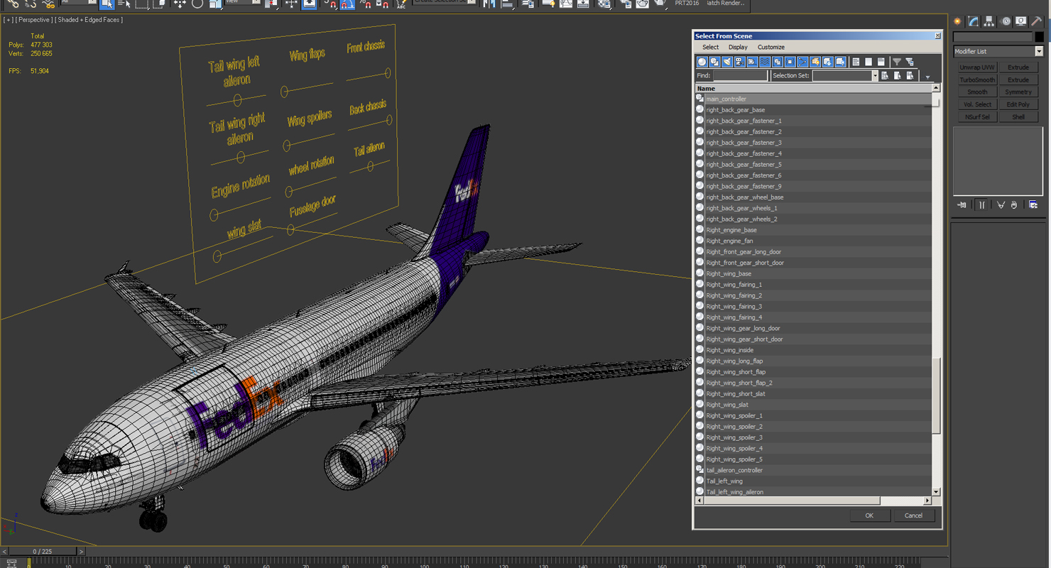Airbus A310 300F Cargo Aircraft FedEx Rigged 3D model