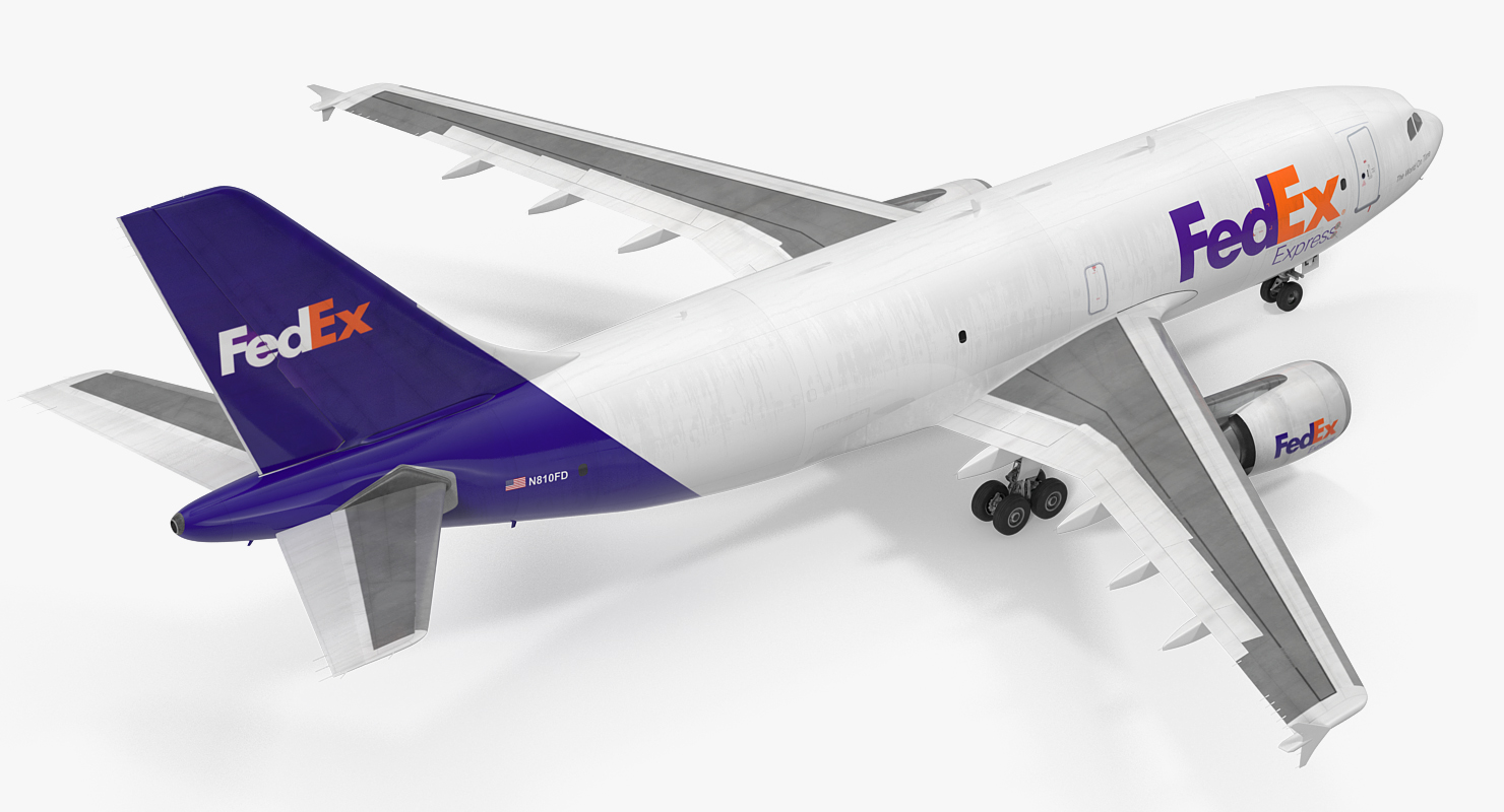 Airbus A310 300F Cargo Aircraft FedEx Rigged 3D model