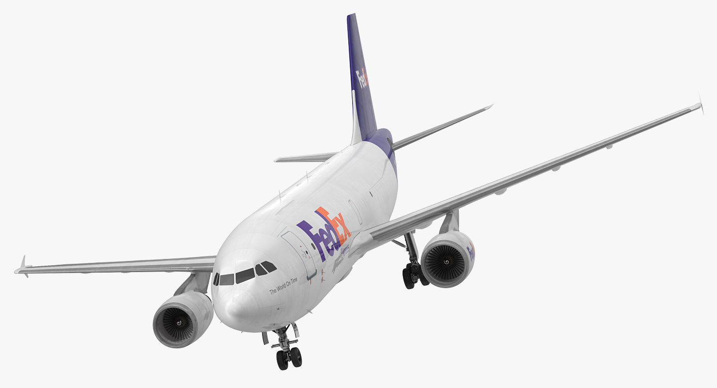 Airbus A310 300F Cargo Aircraft FedEx Rigged 3D model