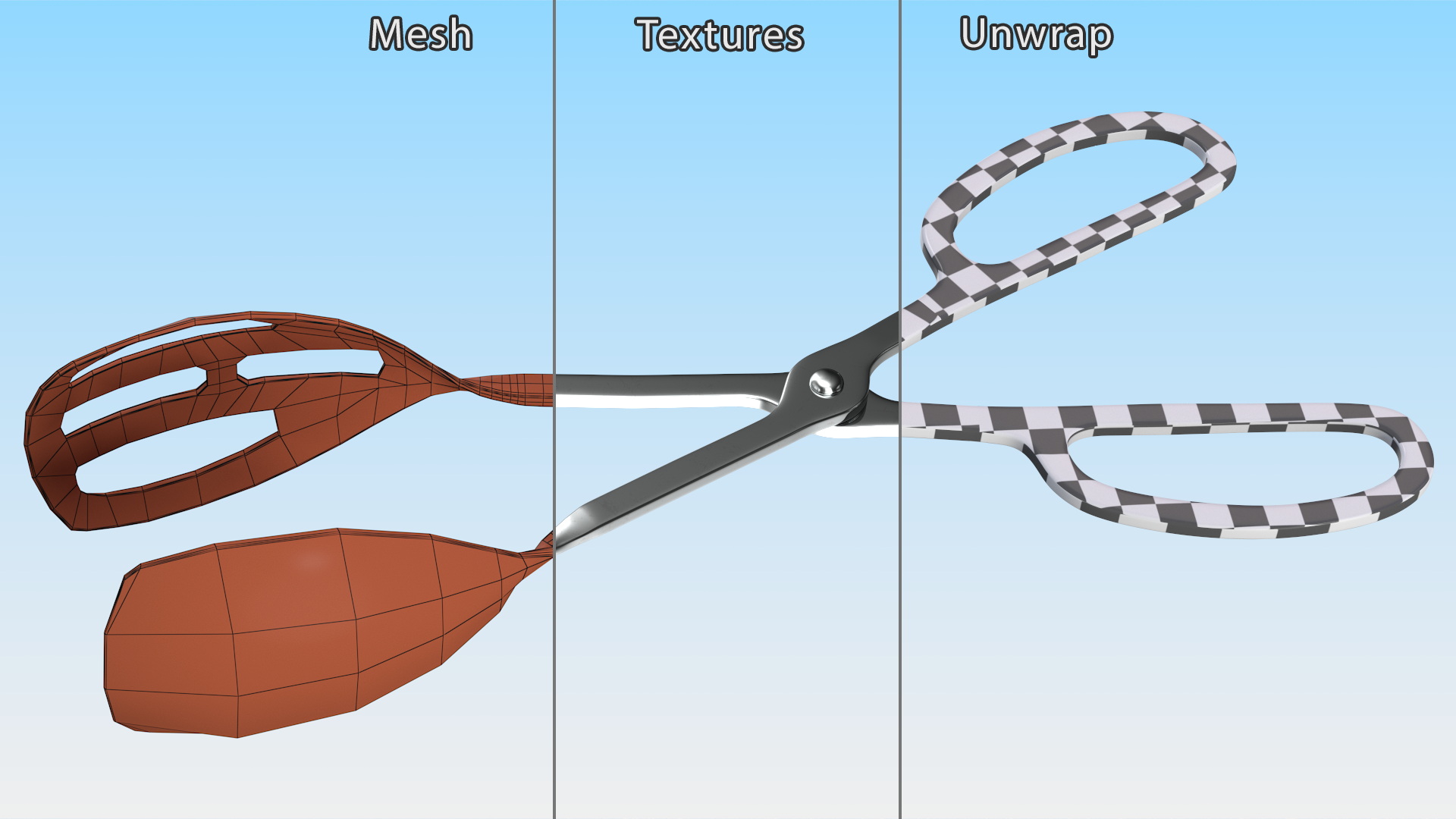 Serving Tongs Stainless Steel 3D model