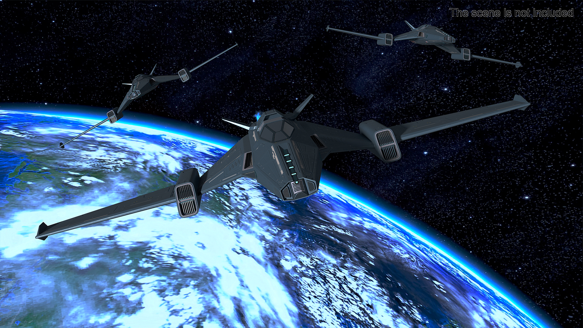 3D Futuristic Space Stealth Fighter Jet