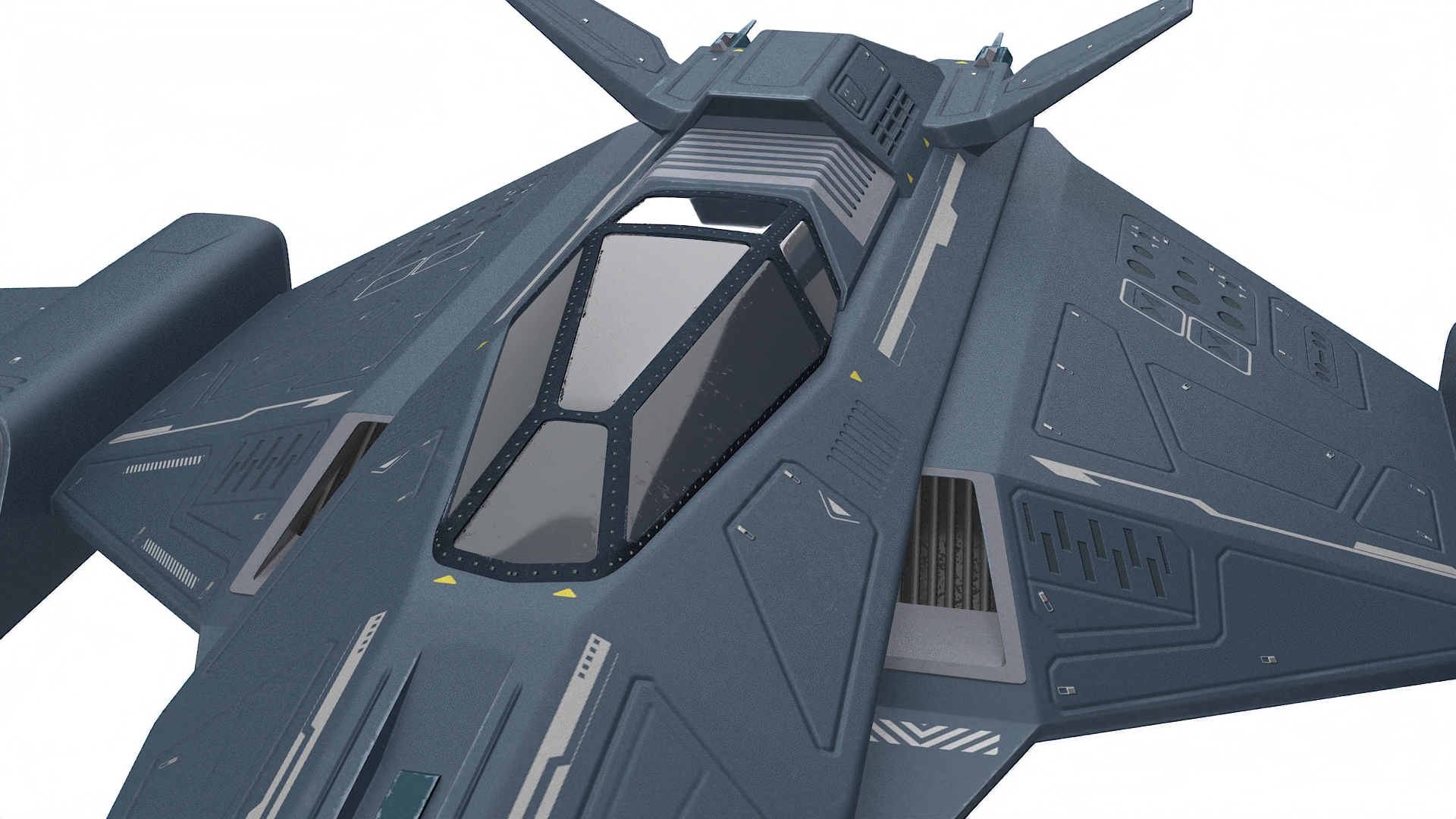 3D Futuristic Space Stealth Fighter Jet