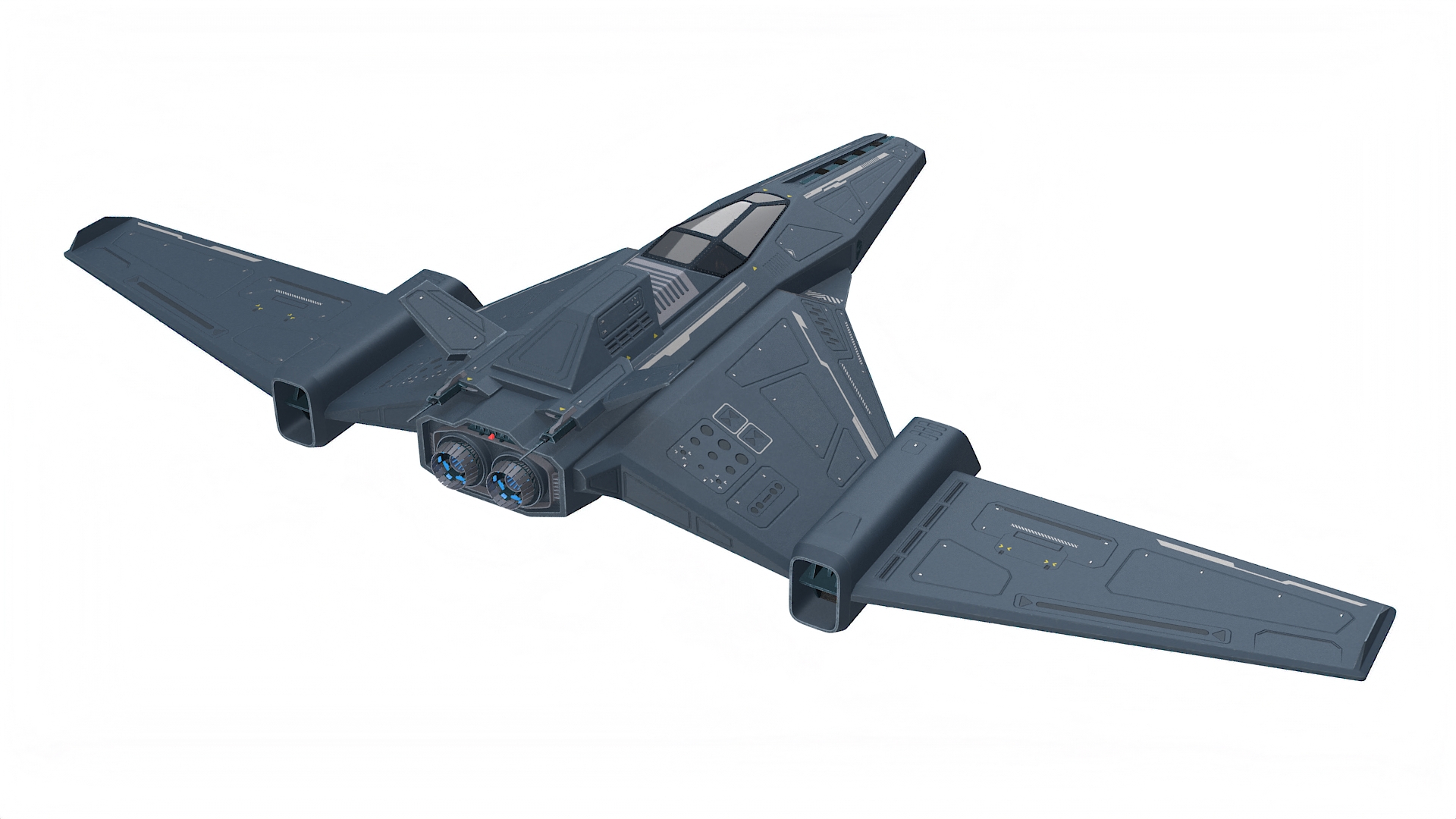 3D Futuristic Space Stealth Fighter Jet