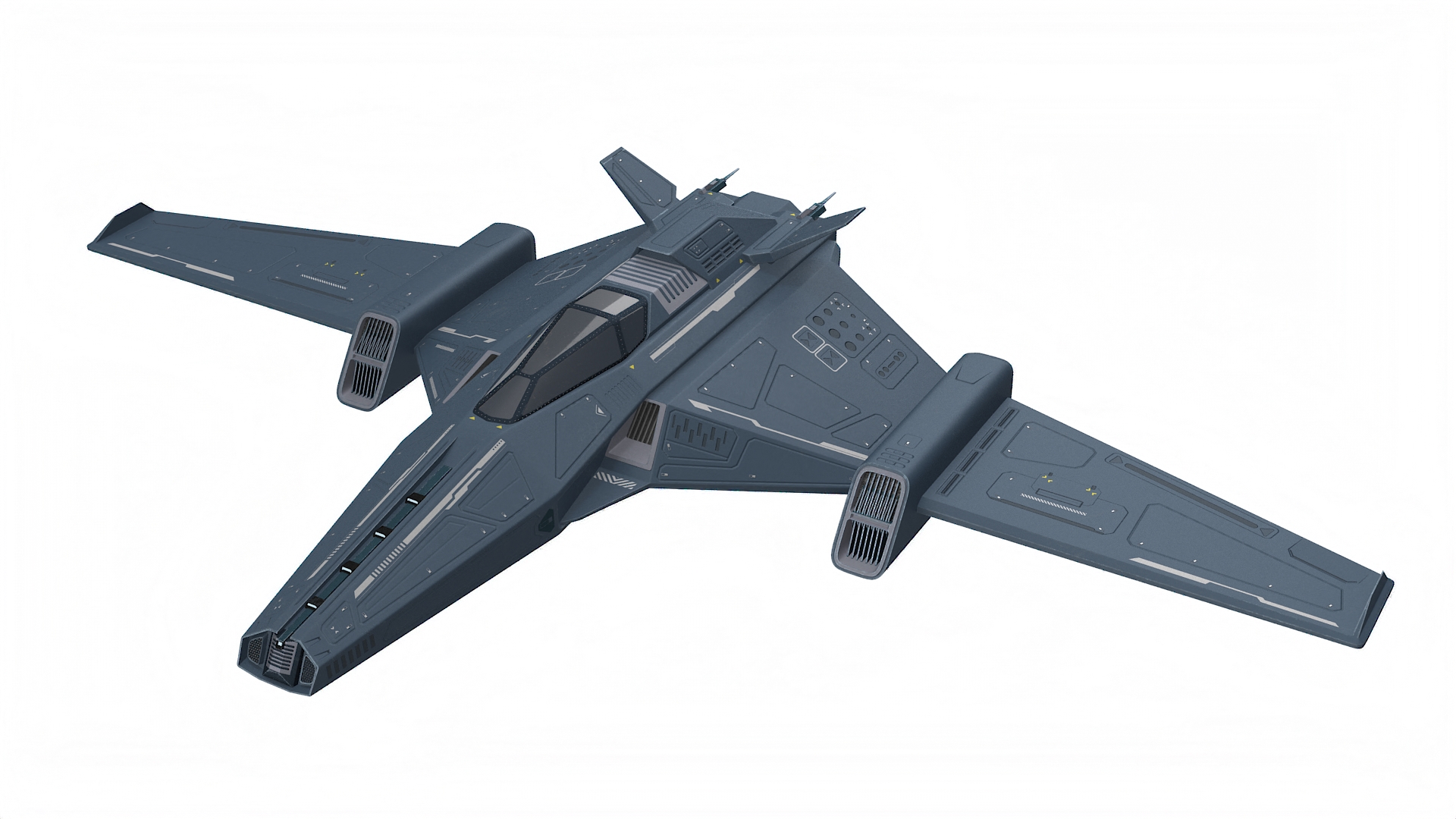 3D Futuristic Space Stealth Fighter Jet