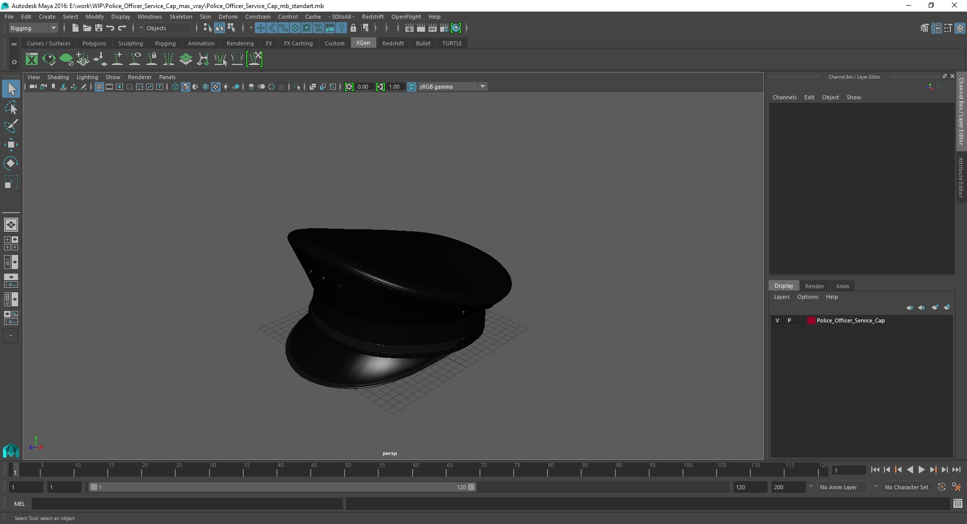 3D Police Officer Service Cap