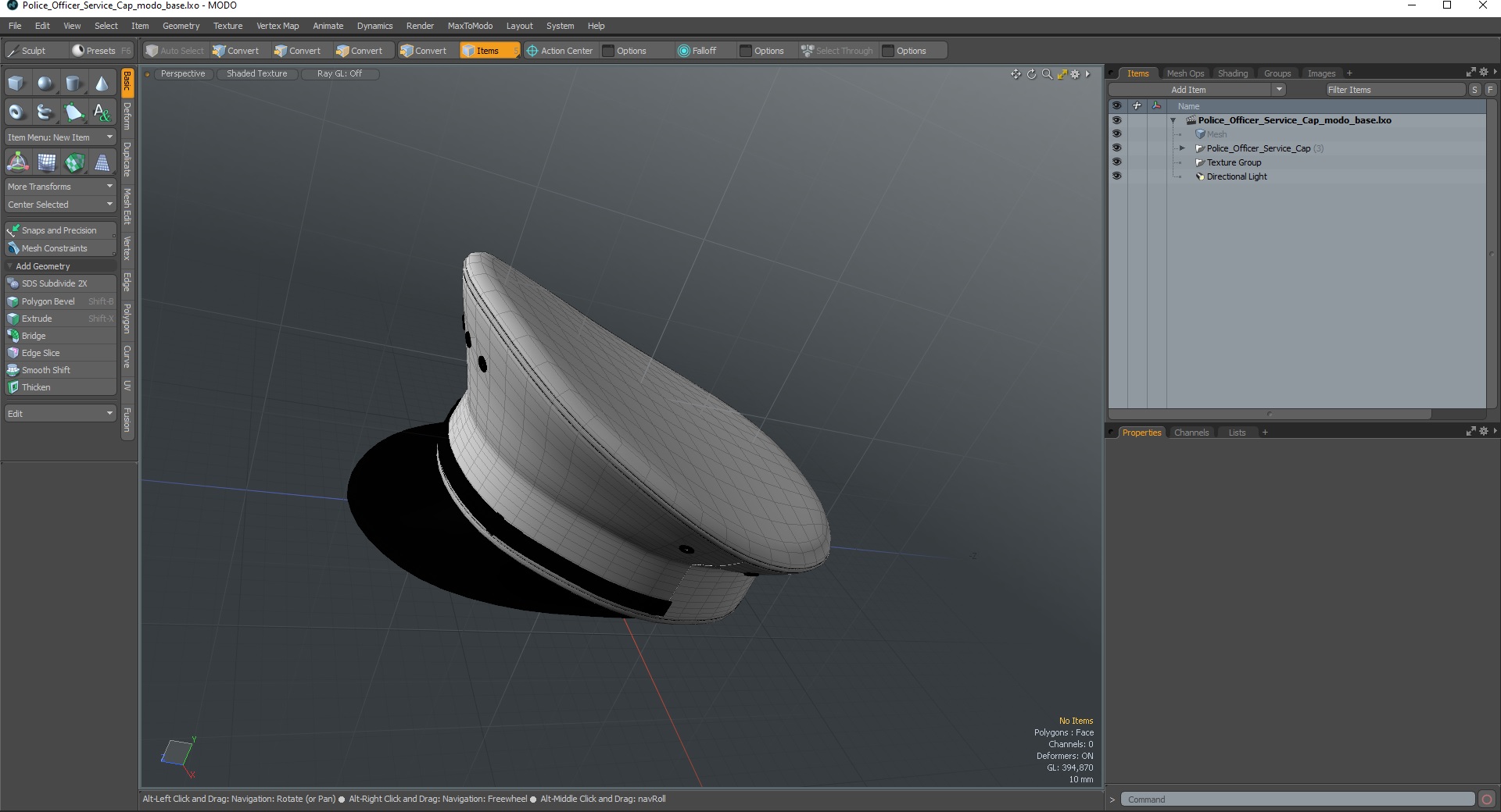 3D Police Officer Service Cap
