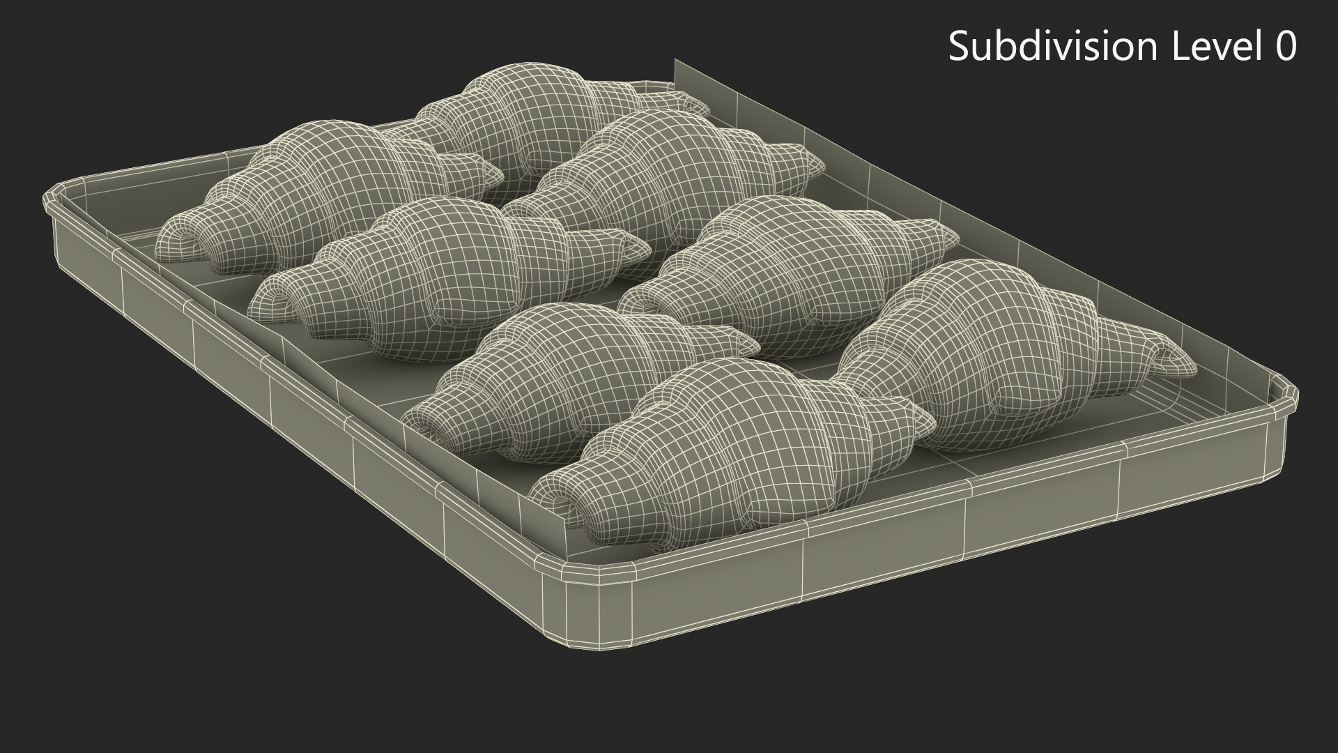 3D model Traditional French Croissants Dough