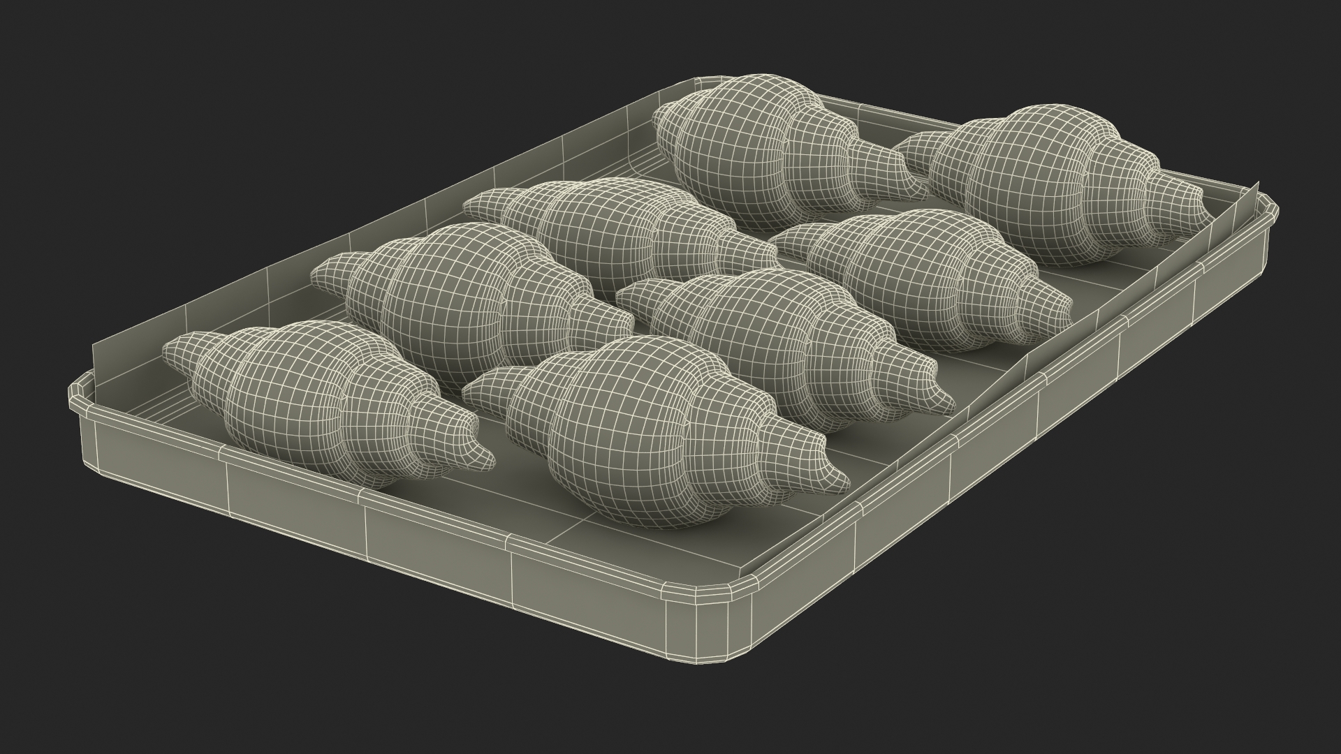 3D model Traditional French Croissants Dough