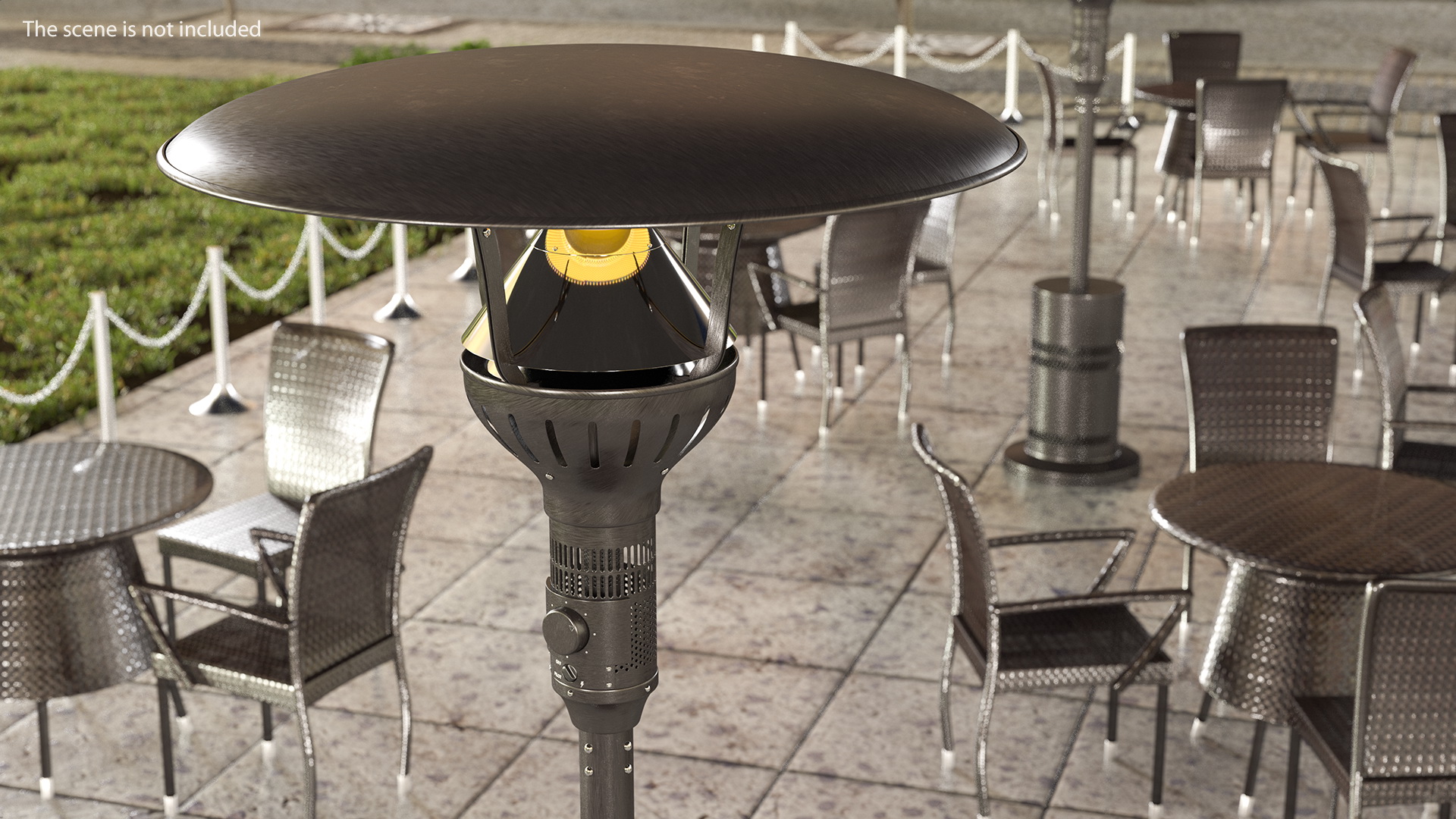3D Portable Propane Gas Patio Heater On