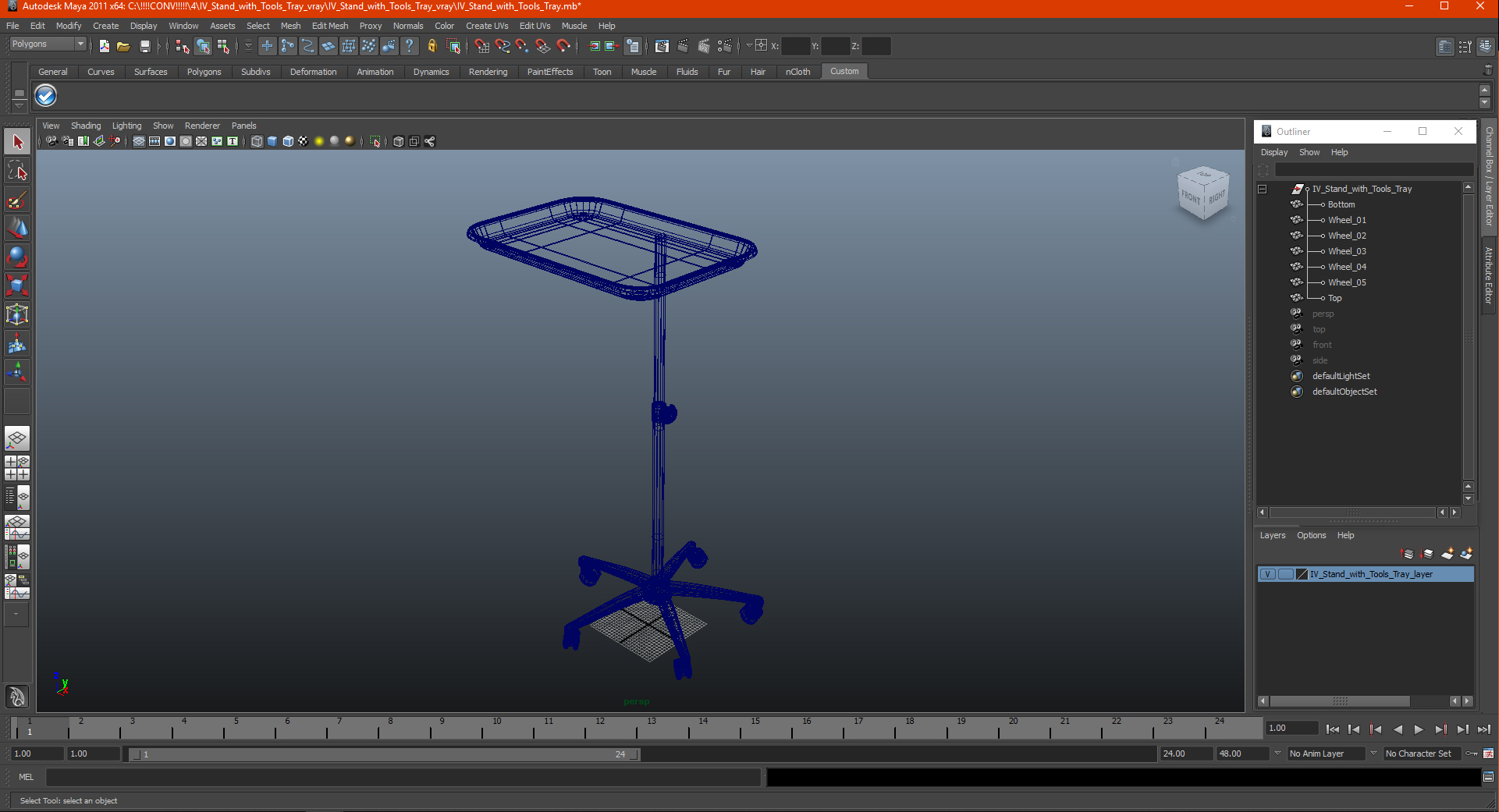 IV Stand with Tools Tray 3D model