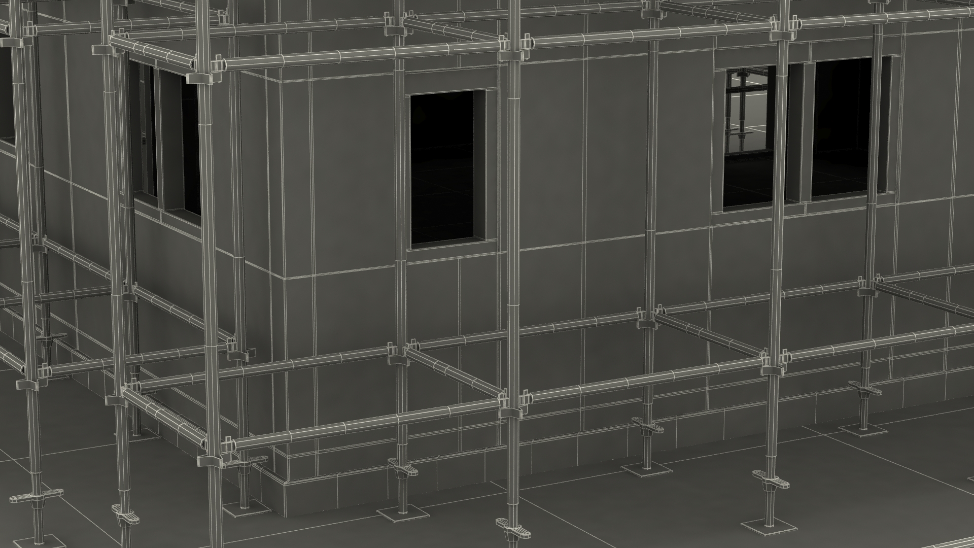 3D model Construction Site House with Scaffolding