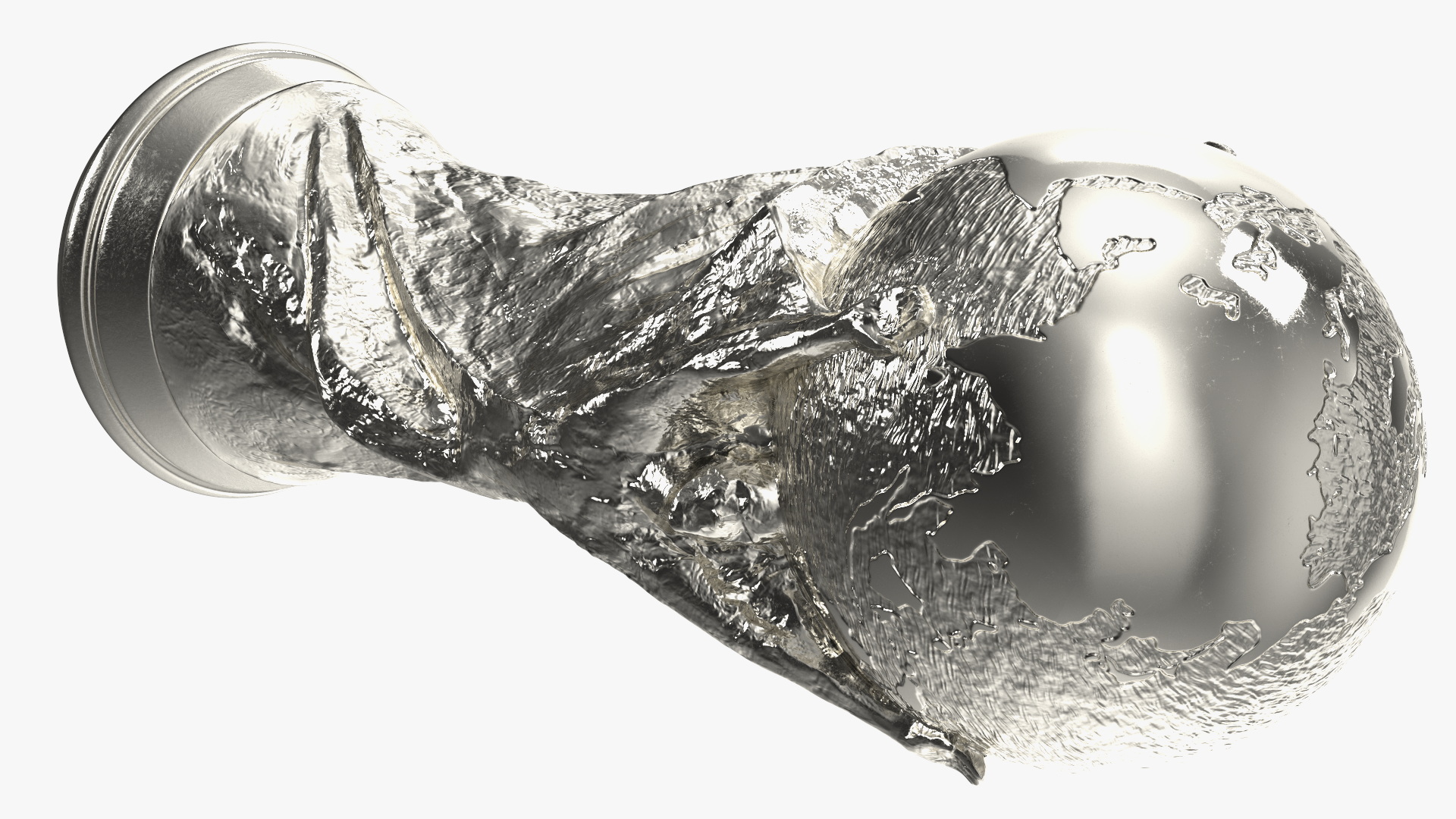 3D Silver Football Cup Trophy