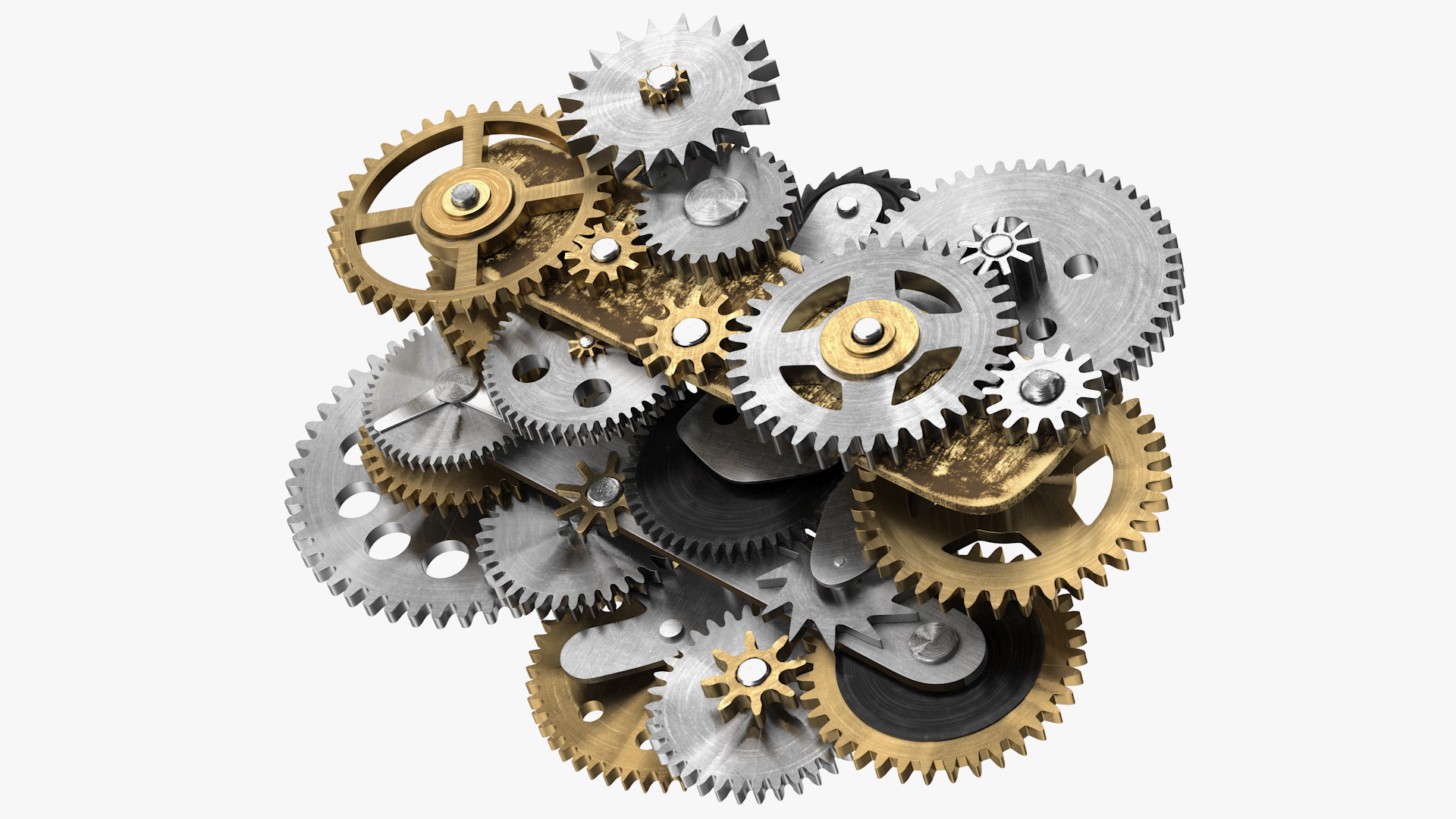 3D model Clockwork Gear Mechanism Mixed