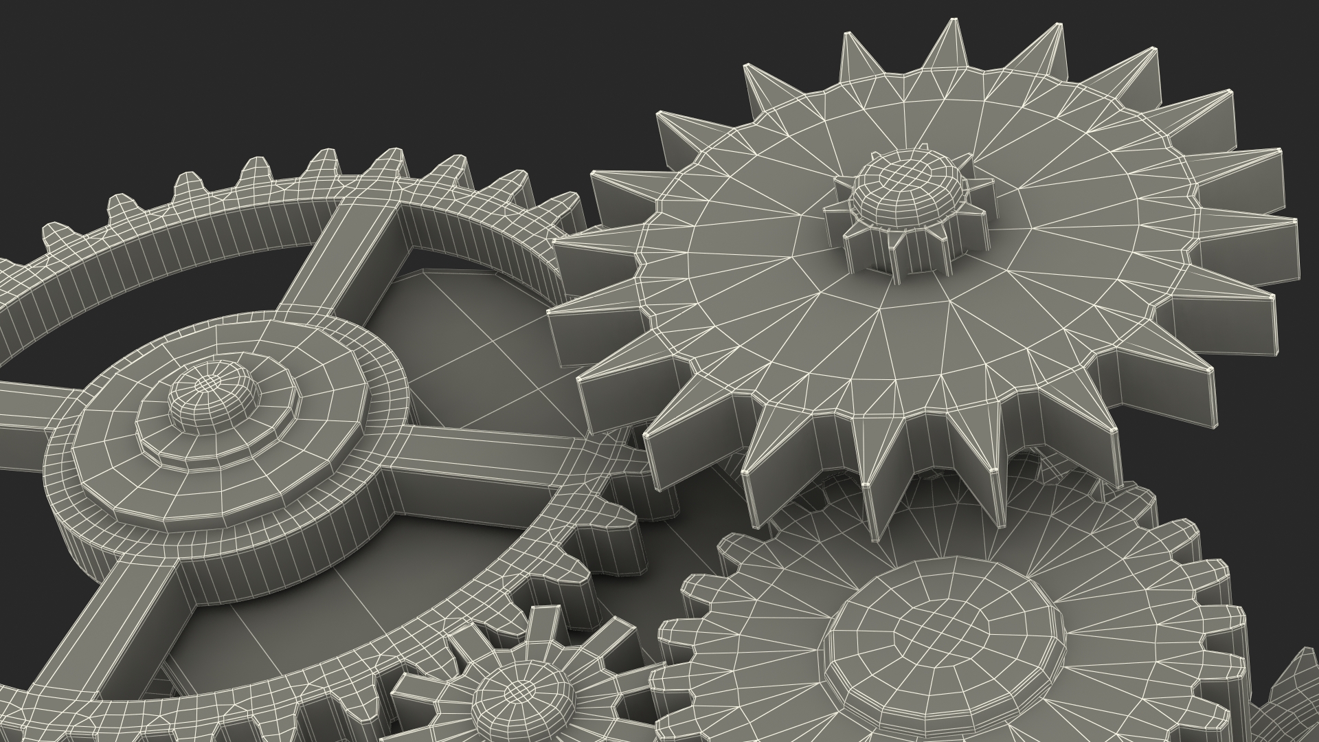3D model Clockwork Gear Mechanism Mixed
