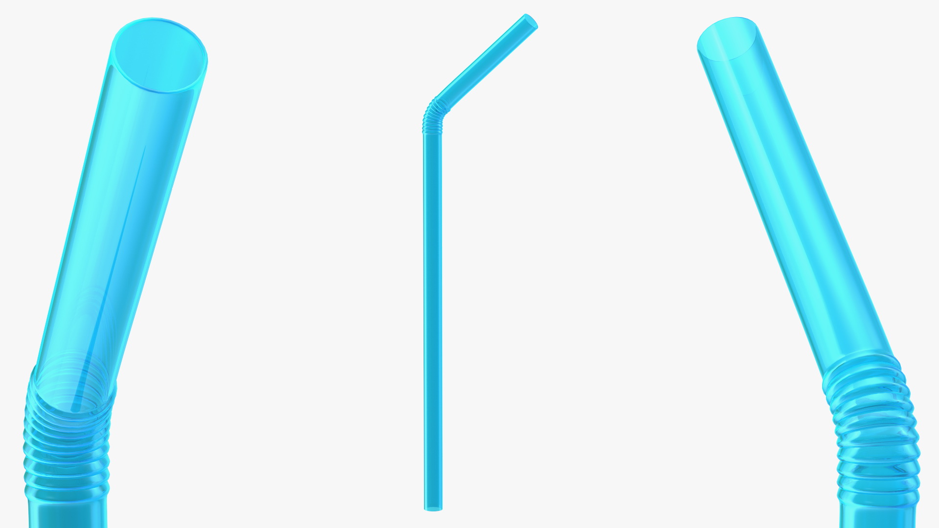 Flexible Plastic Straw 3D