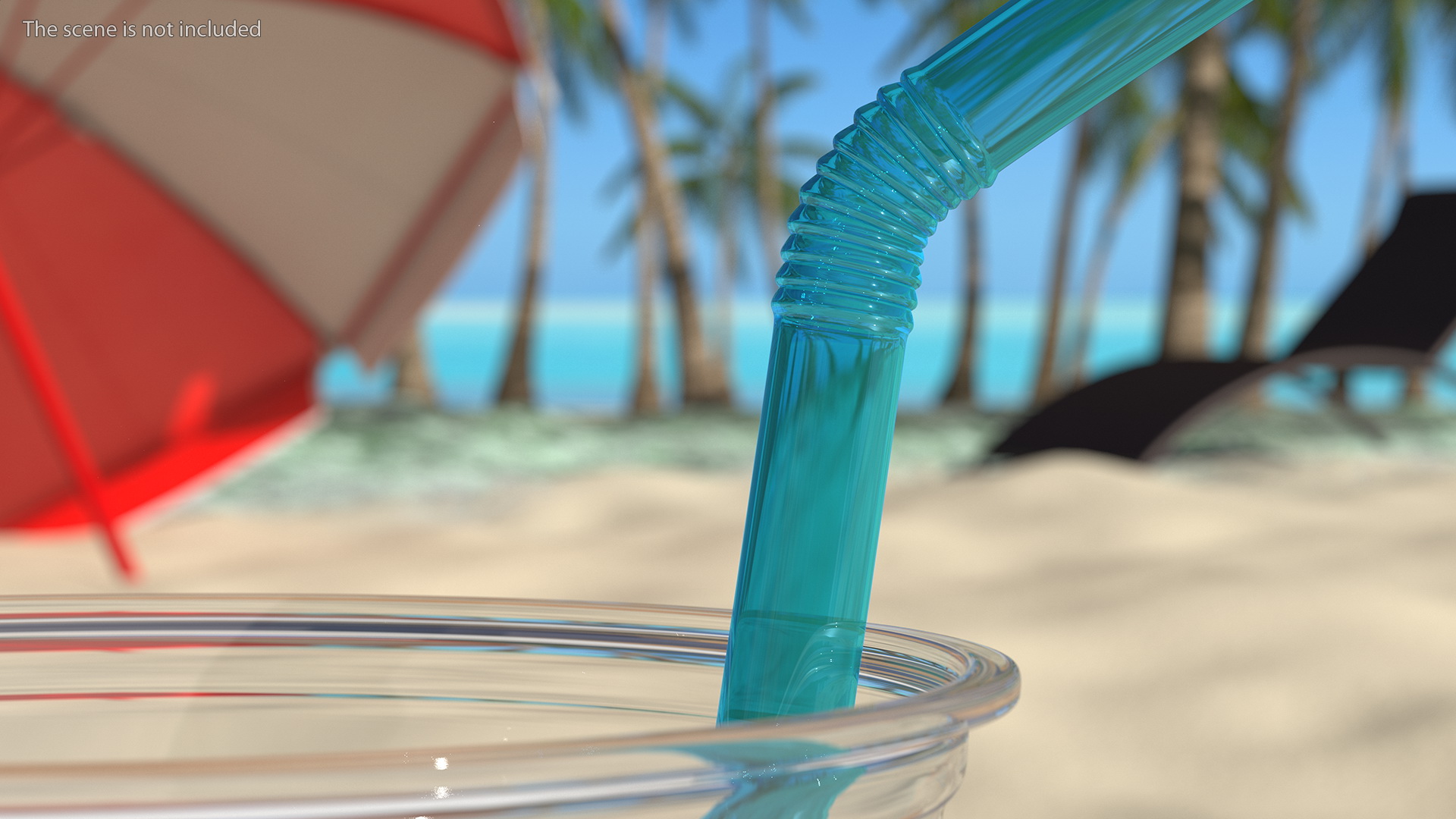 Flexible Plastic Straw 3D