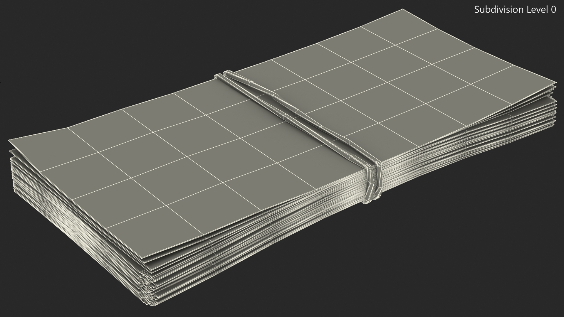 Stack of Chinese 50 Yuan 2019 Banknotes 3D model