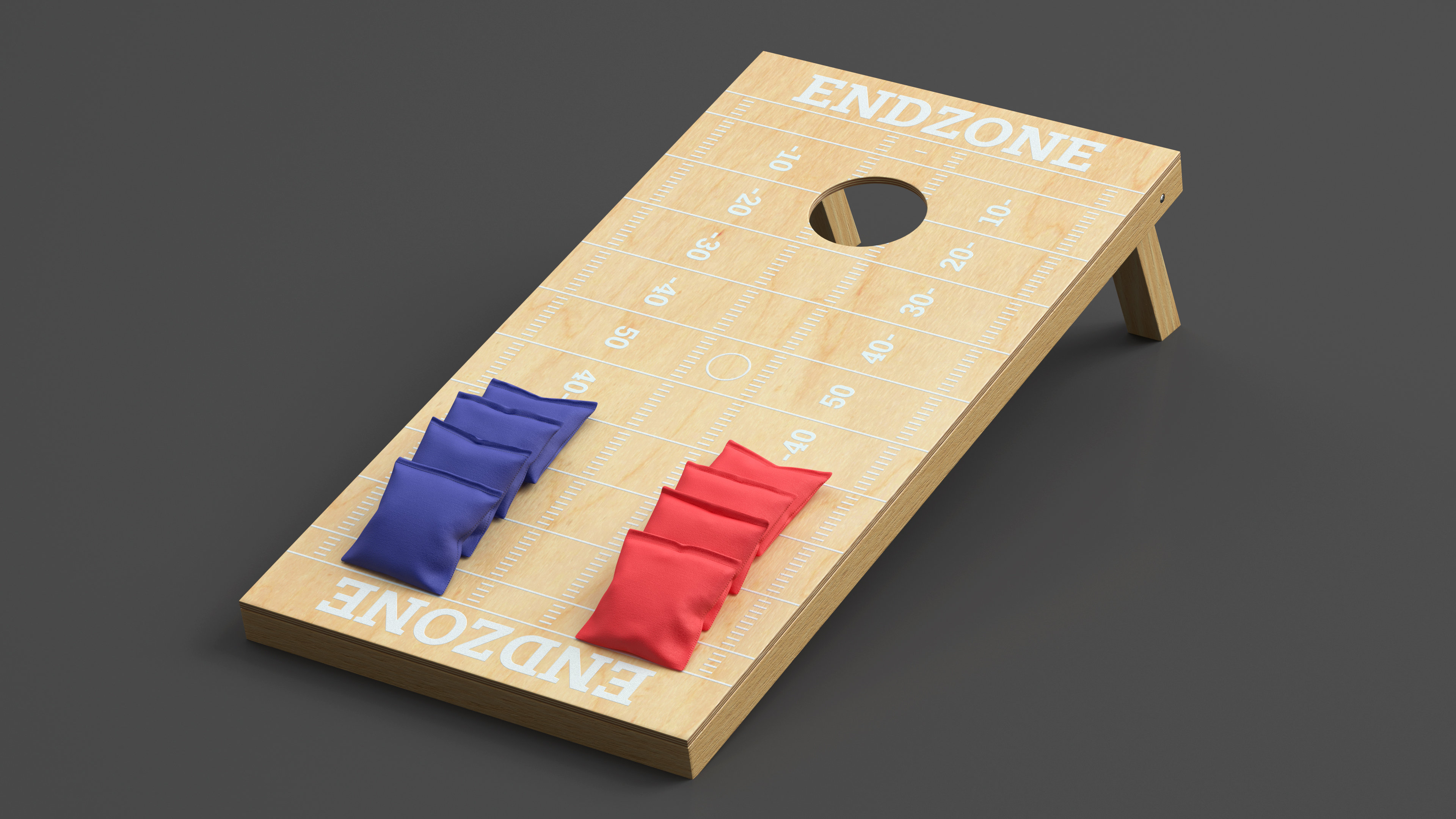 3D Wooden Cornhole Outdoor Game with Bean Bags model
