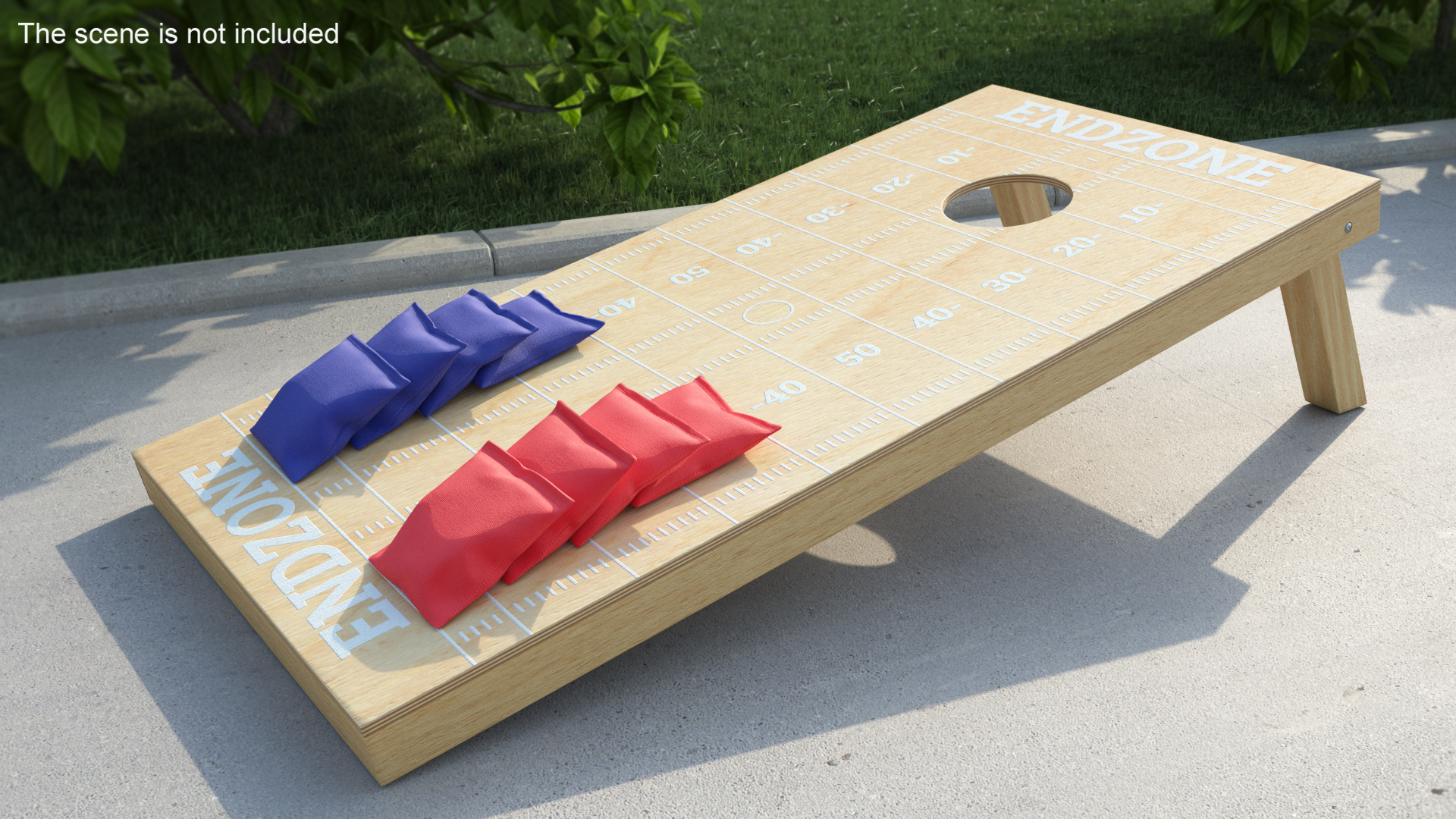 3D Wooden Cornhole Outdoor Game with Bean Bags model