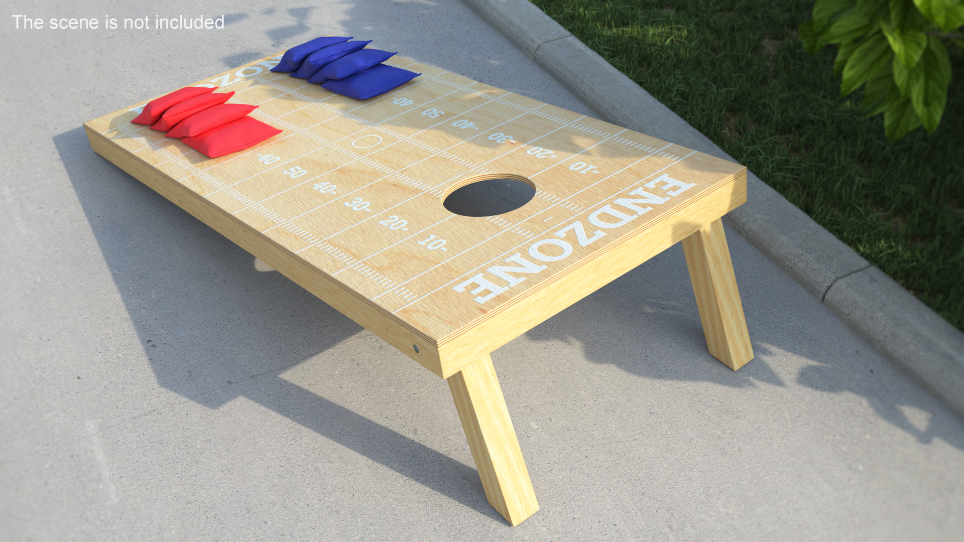 3D Wooden Cornhole Outdoor Game with Bean Bags model