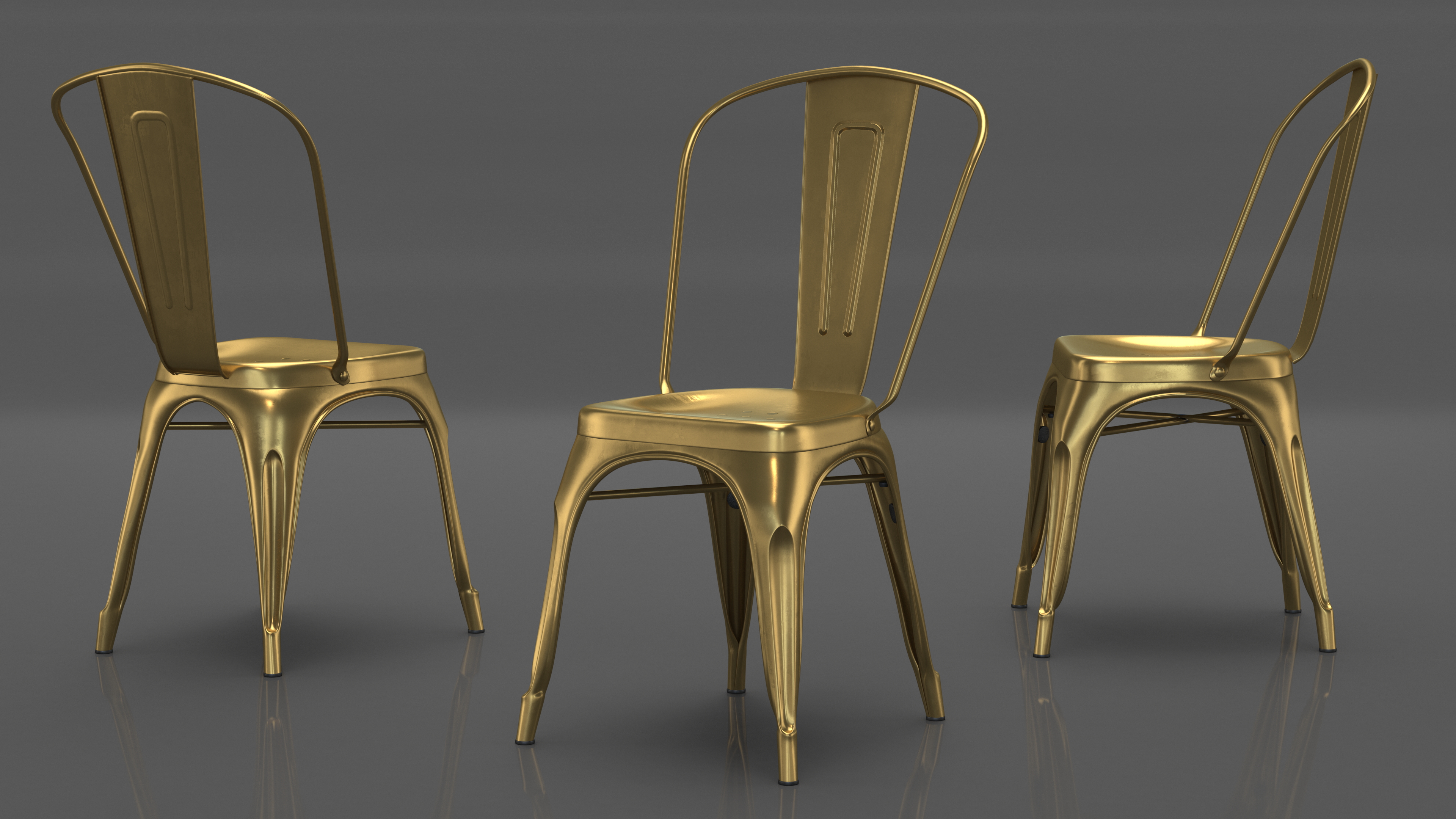 3D model Bronze Folding Chair