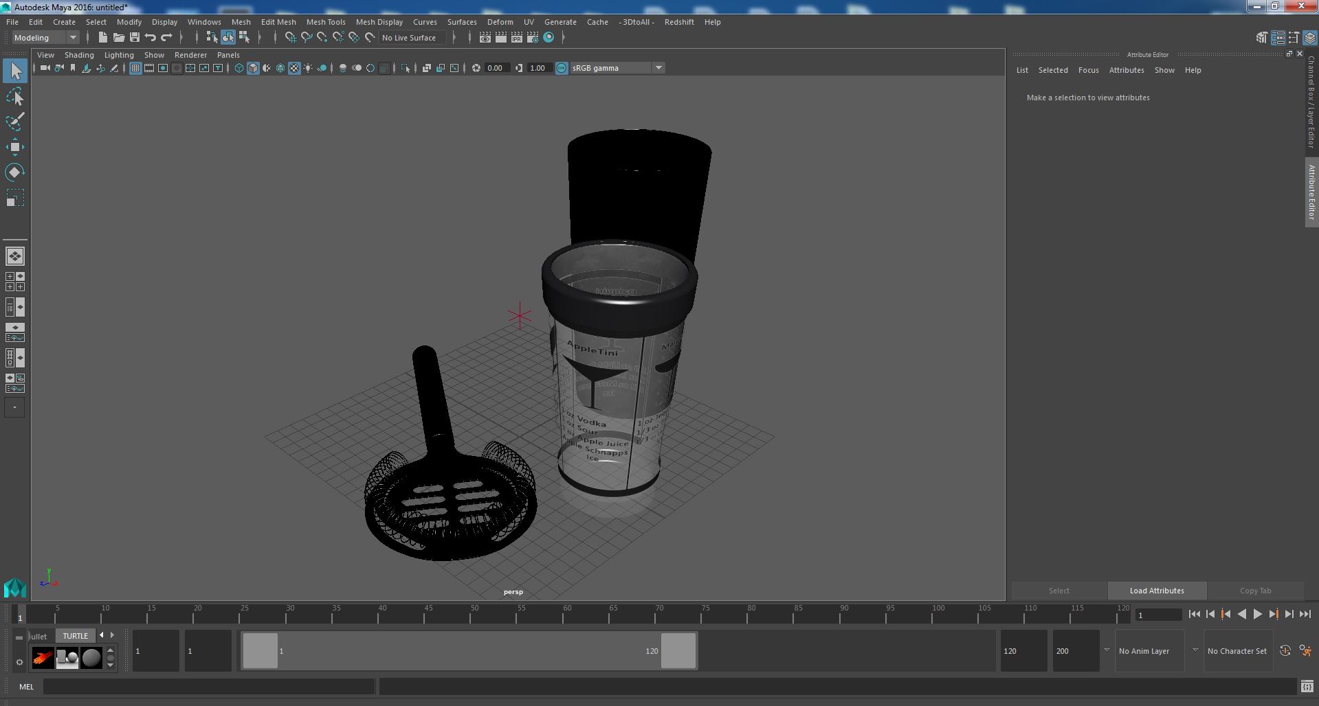 3D model Glass Boston Cocktail Shaker Silver