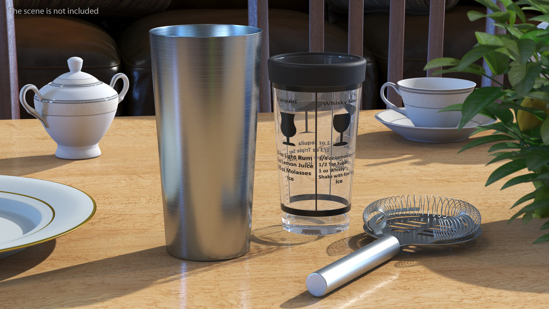 3D model Glass Boston Cocktail Shaker Silver