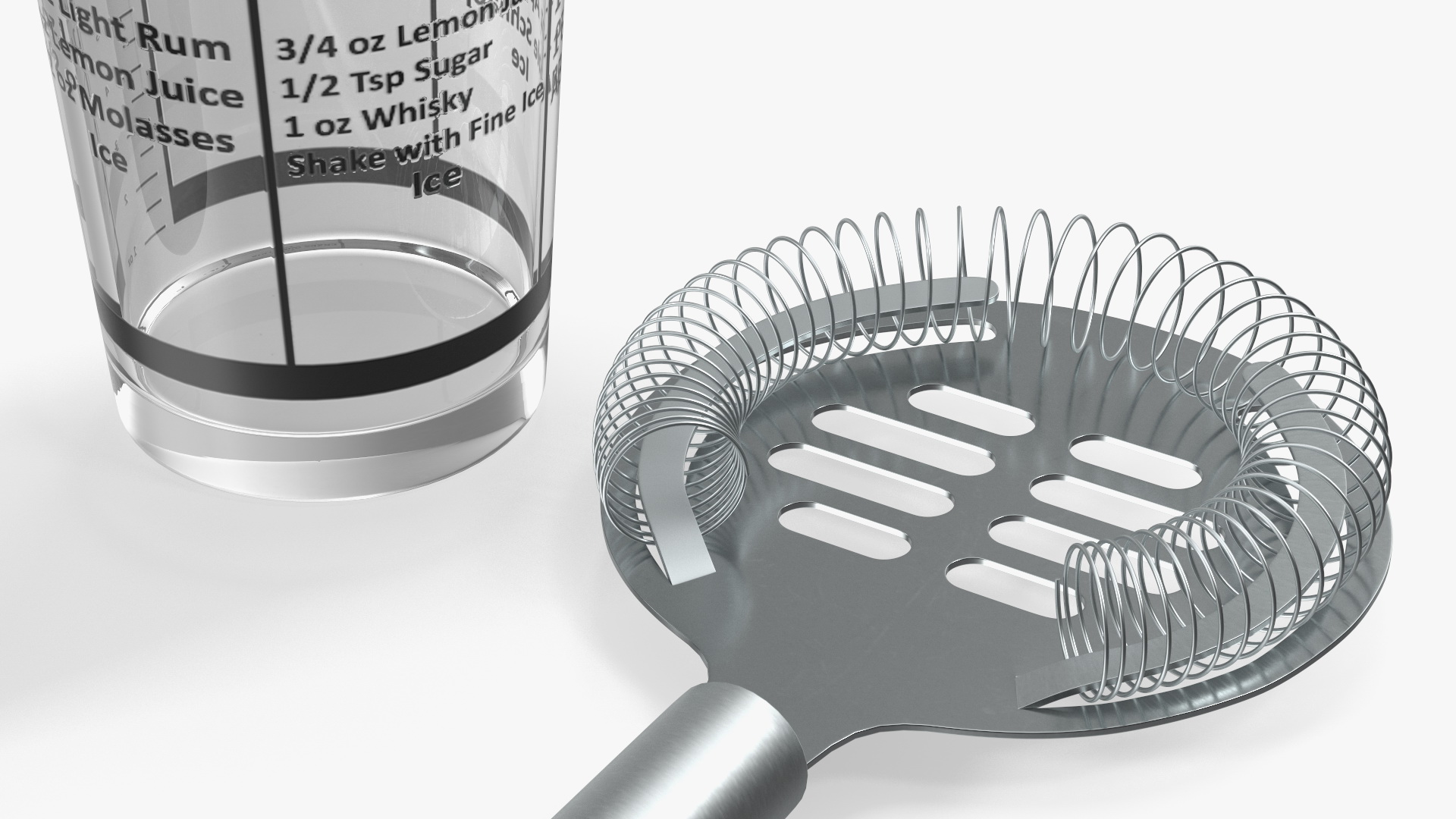 3D model Glass Boston Cocktail Shaker Silver
