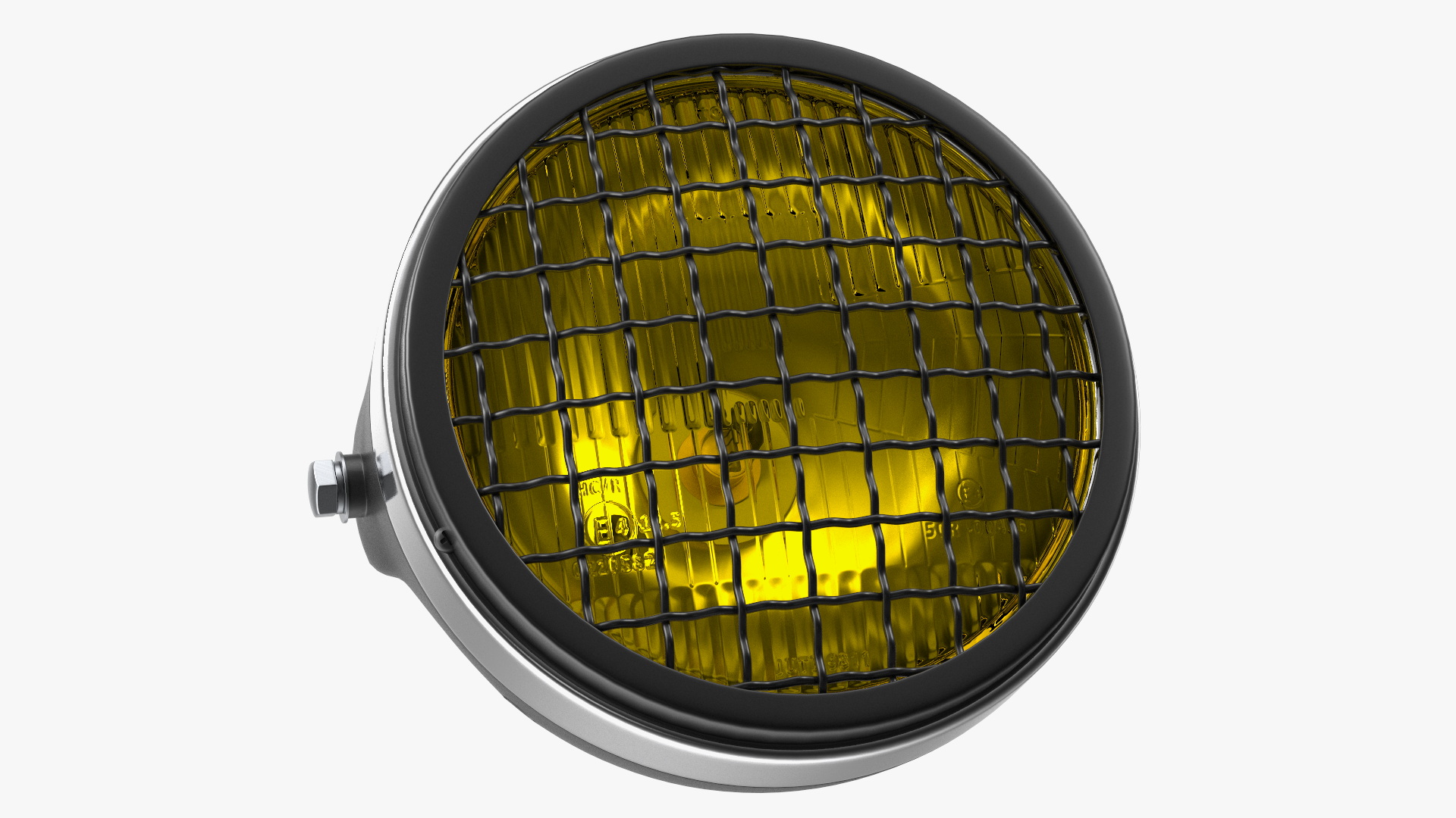 3D Motorcycle Headlight Yellow with Mesh Grill model