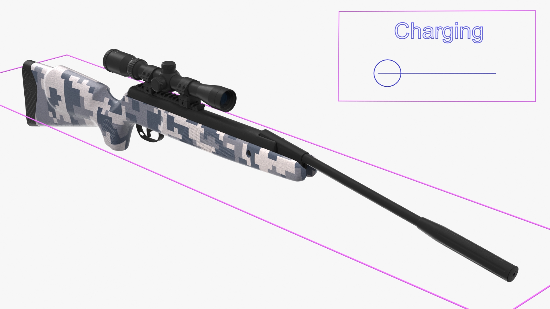 3D Camouflage Break Barrel Air Rifle with Scope Rigged