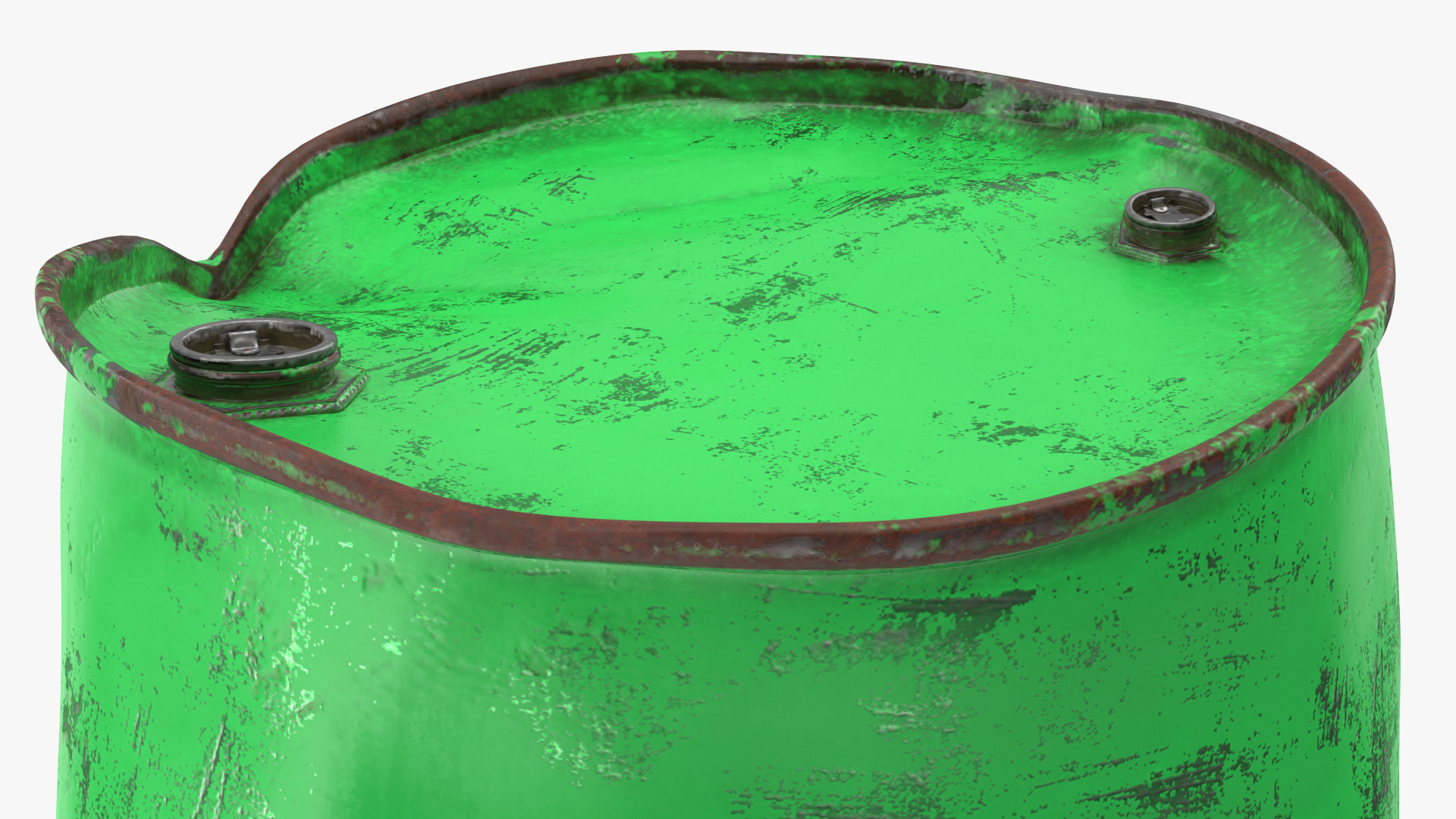 3D Damaged Biohazard Toxic Waste Barrel